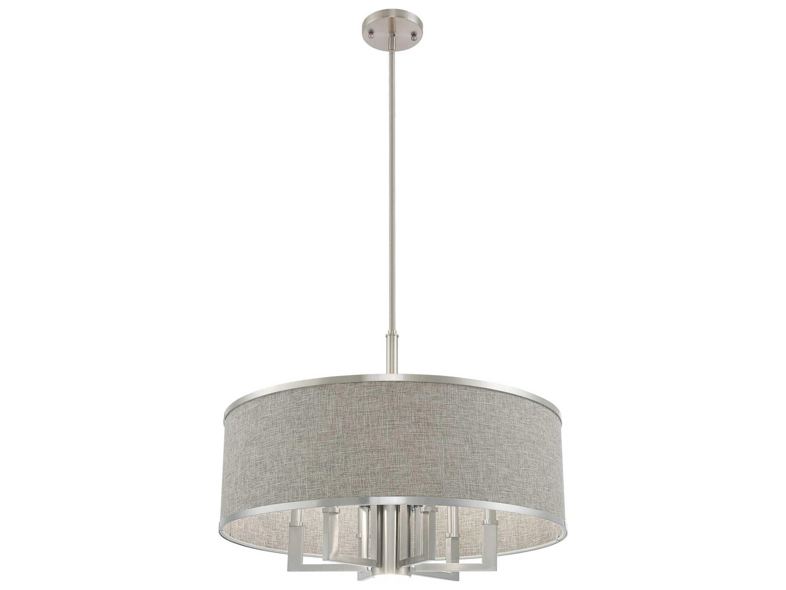 Livex Lighting Park Ridge 7-Light Brushed Nickel Candelabra Drum Chandelier