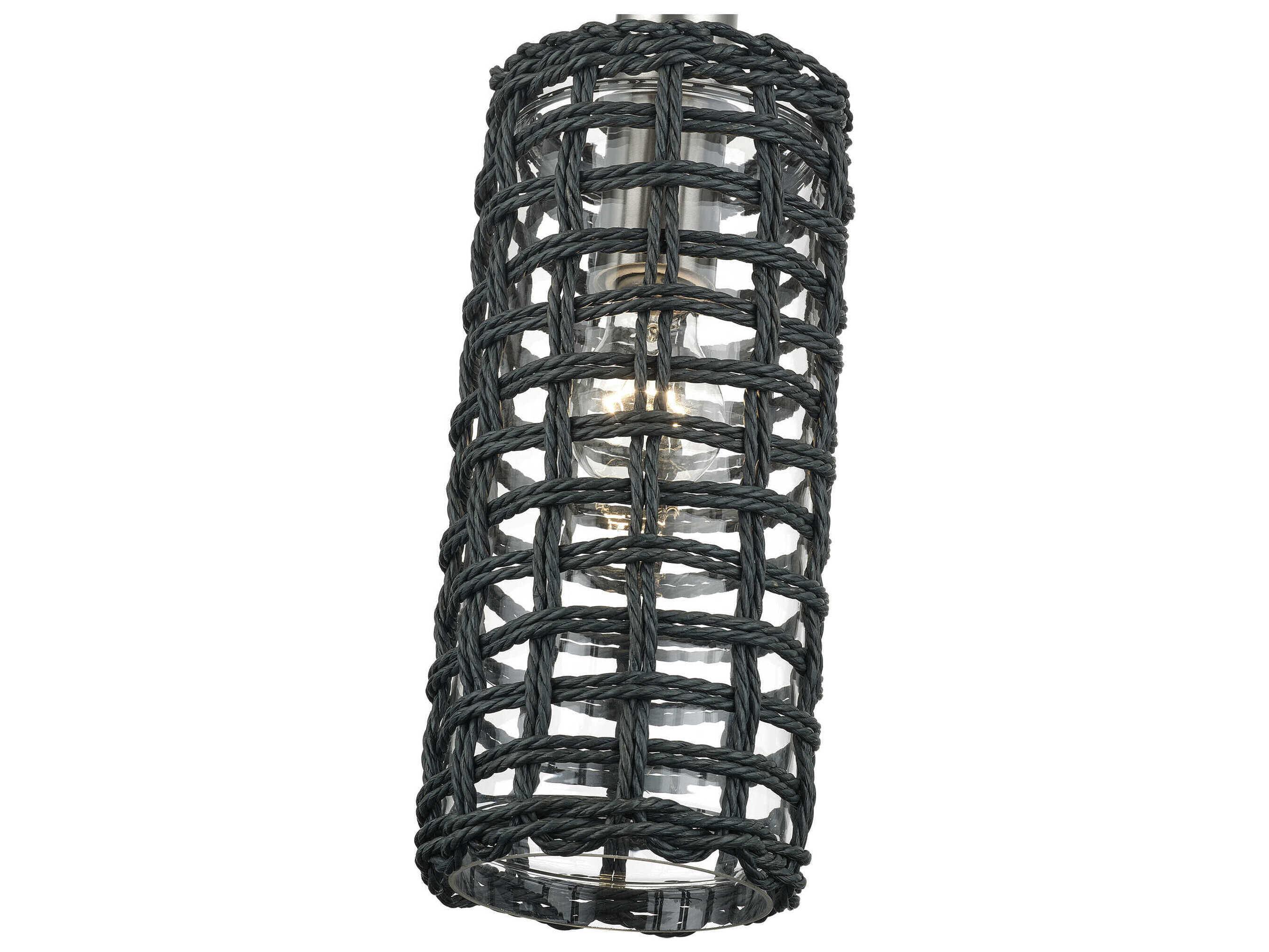 Livex Lighting Twinewell 1-Light Brushed Nickel Cylinder Mini Pendant