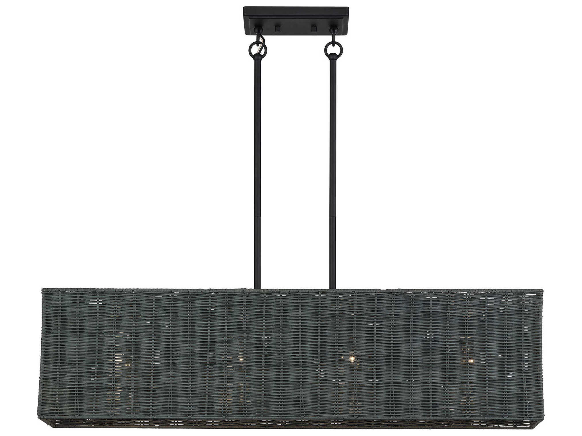 Livex Lighting Weavington 4-Light Black Drum Island Pendant