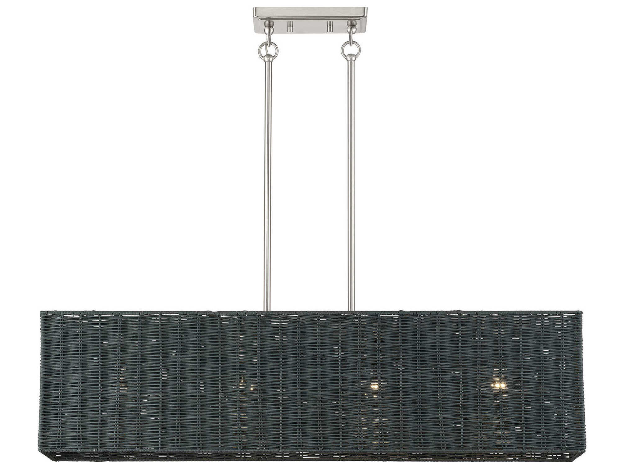 Livex Lighting Weavington 4-Light Brushed Nickel Drum Island Pendant