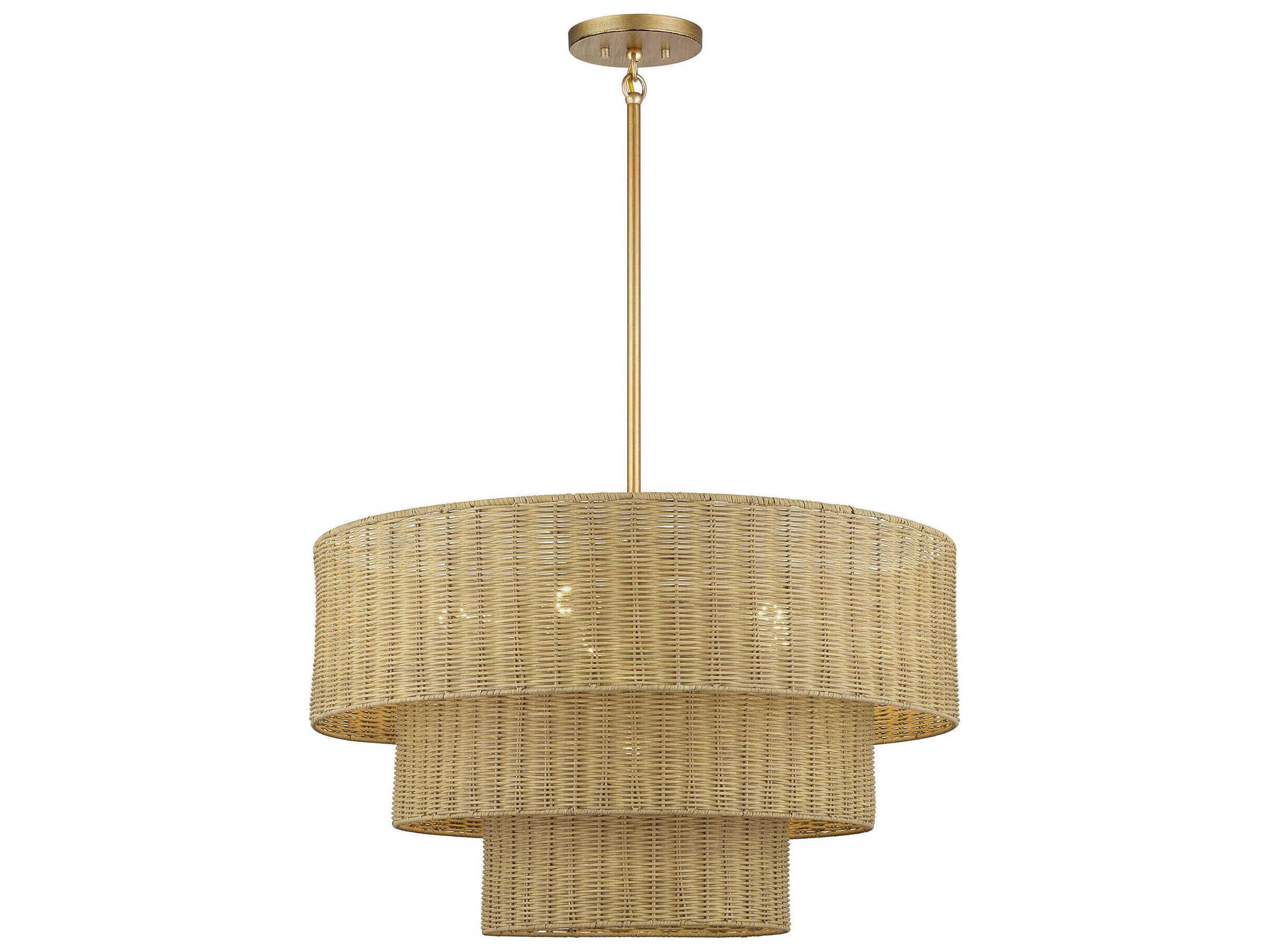 Livex Lighting Weavington 6-Light Antique Gold Leaf Bowl Pendant