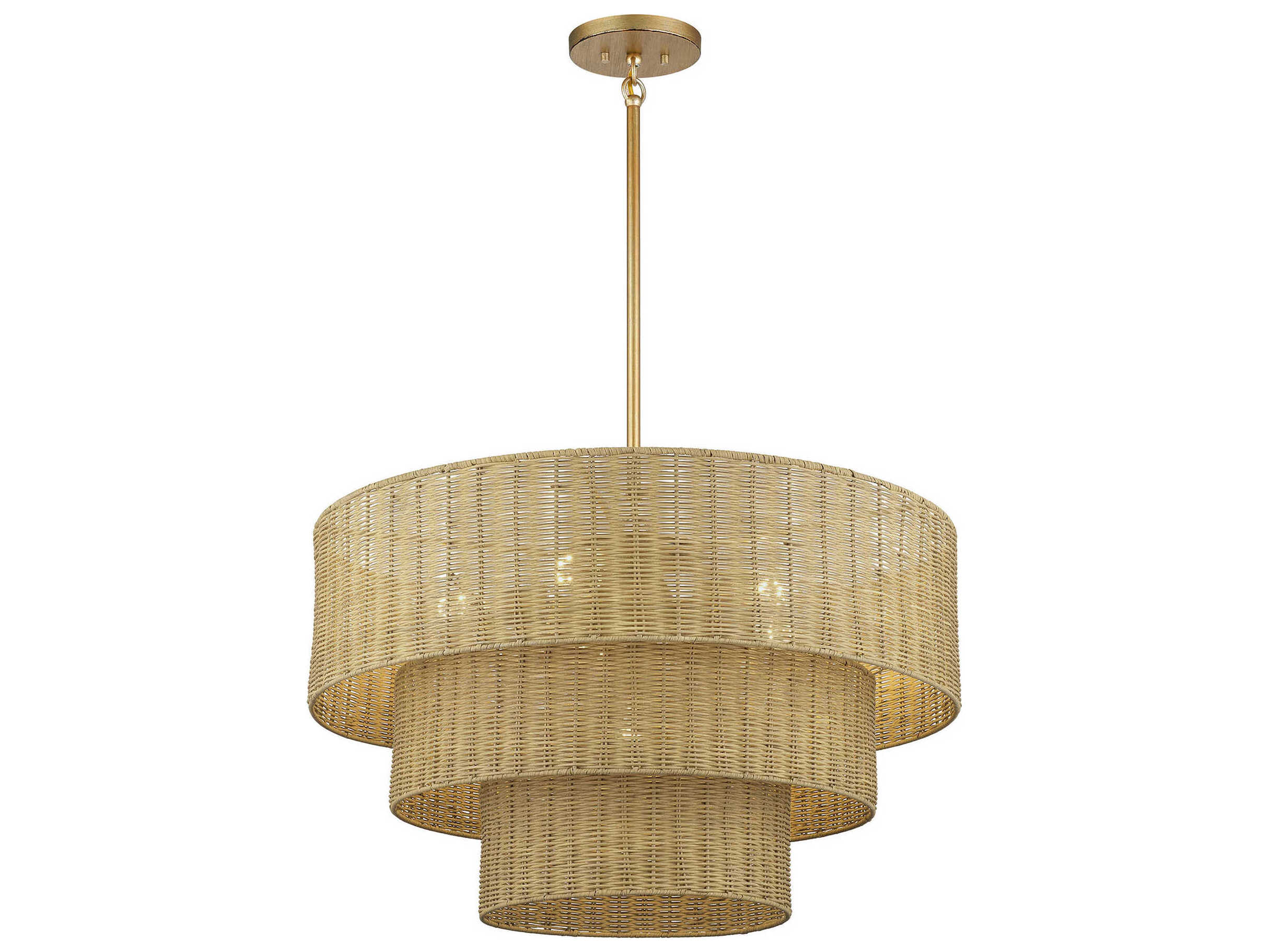 Livex Lighting Weavington 6-Light Antique Gold Leaf Bowl Pendant