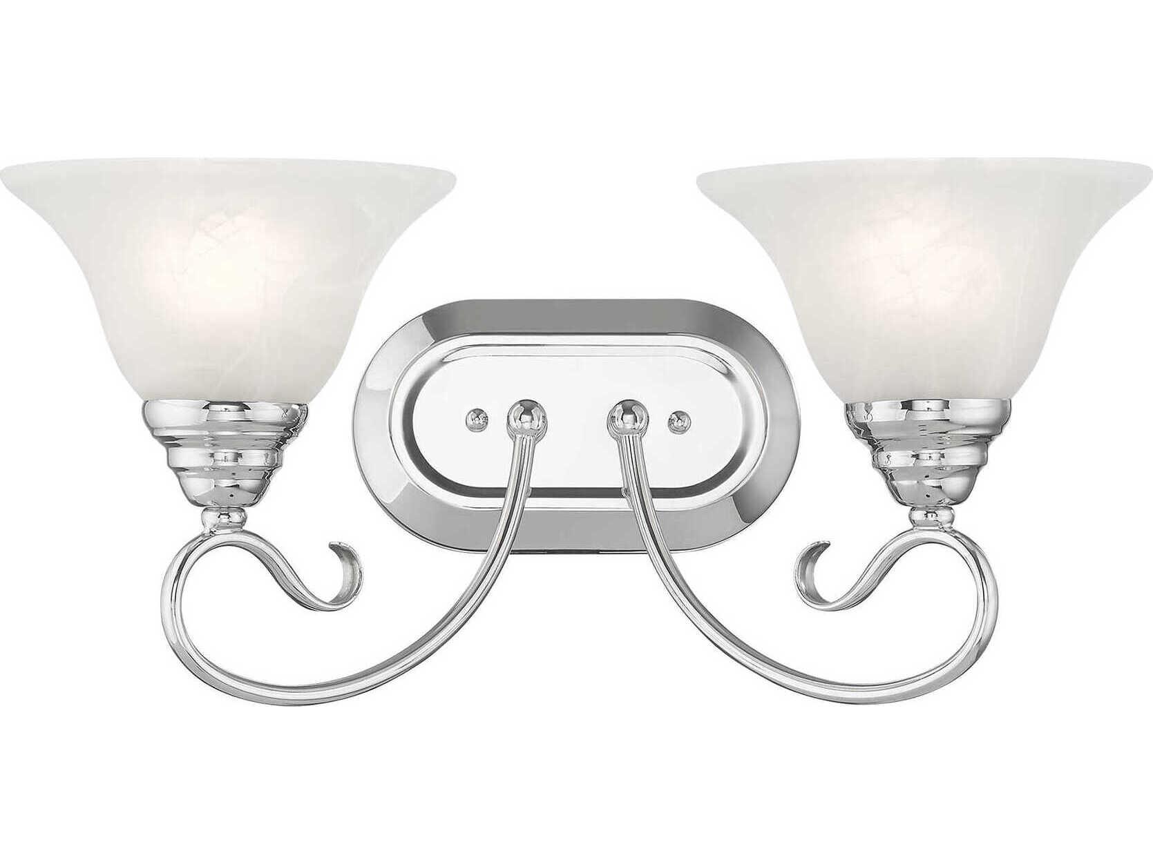 Livex Lighting Coronado 2-Light Polished Chrome Yellow Glass Vanity Light