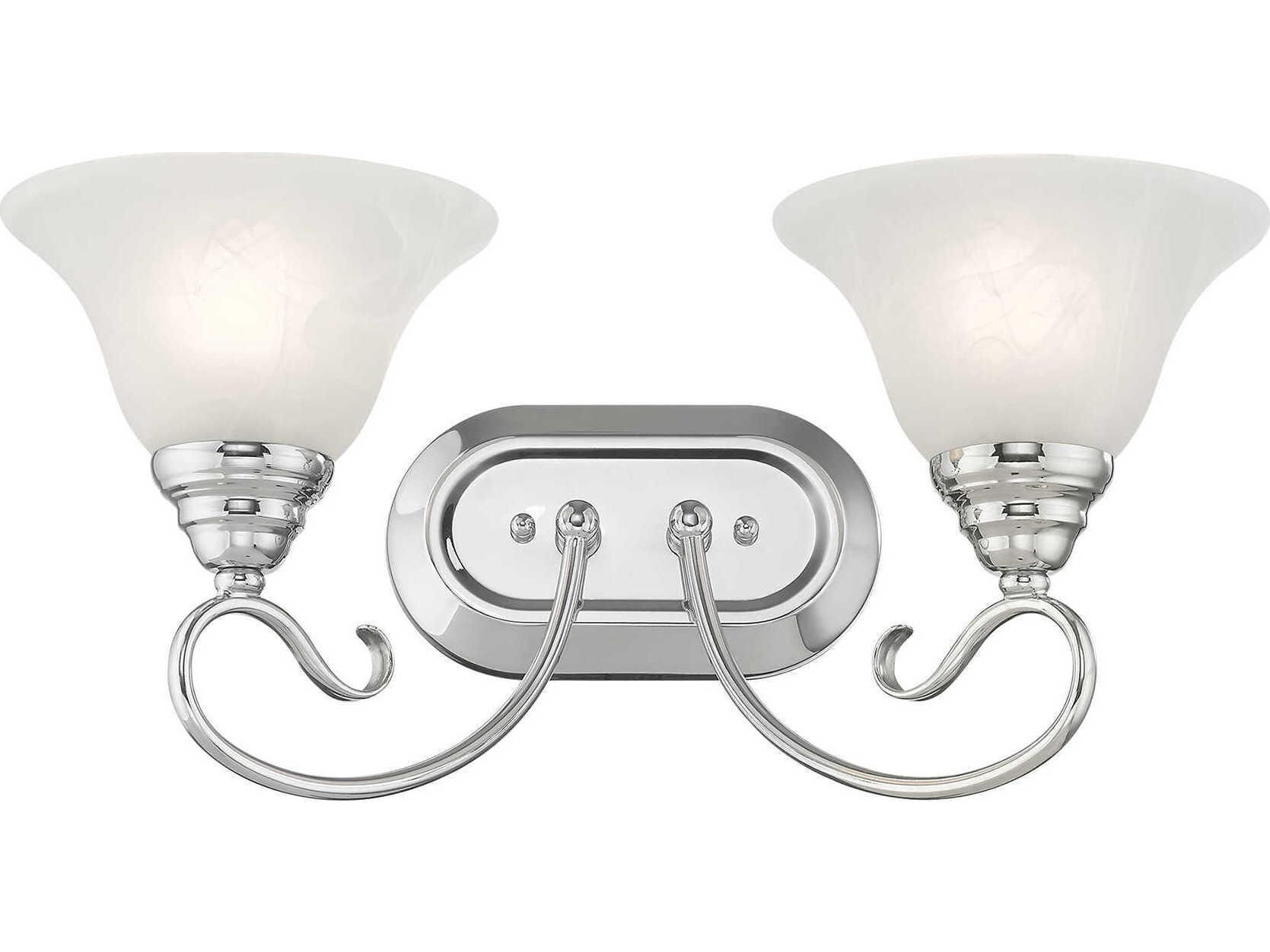 Livex Lighting Coronado 2-Light Polished Chrome Yellow Glass Vanity Light