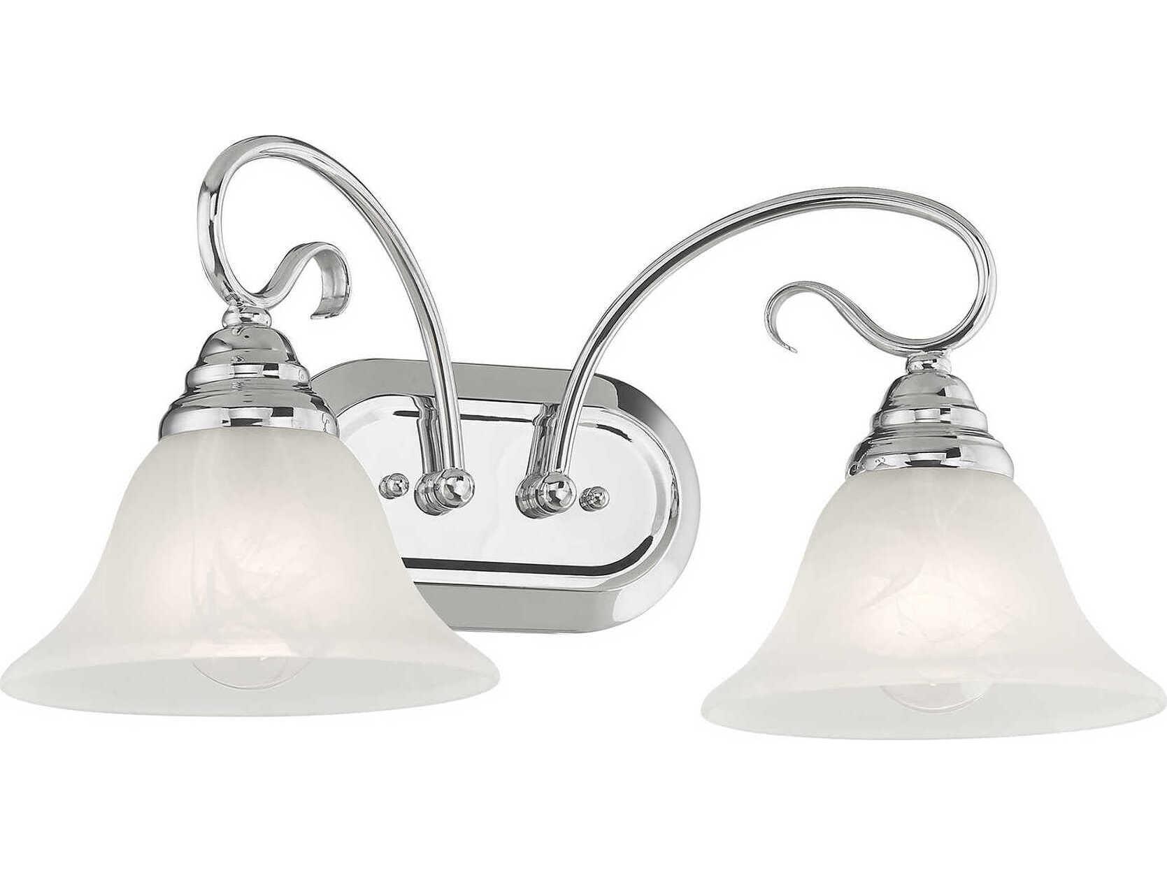 Livex Lighting Coronado 2-Light Polished Chrome Yellow Glass Vanity Light