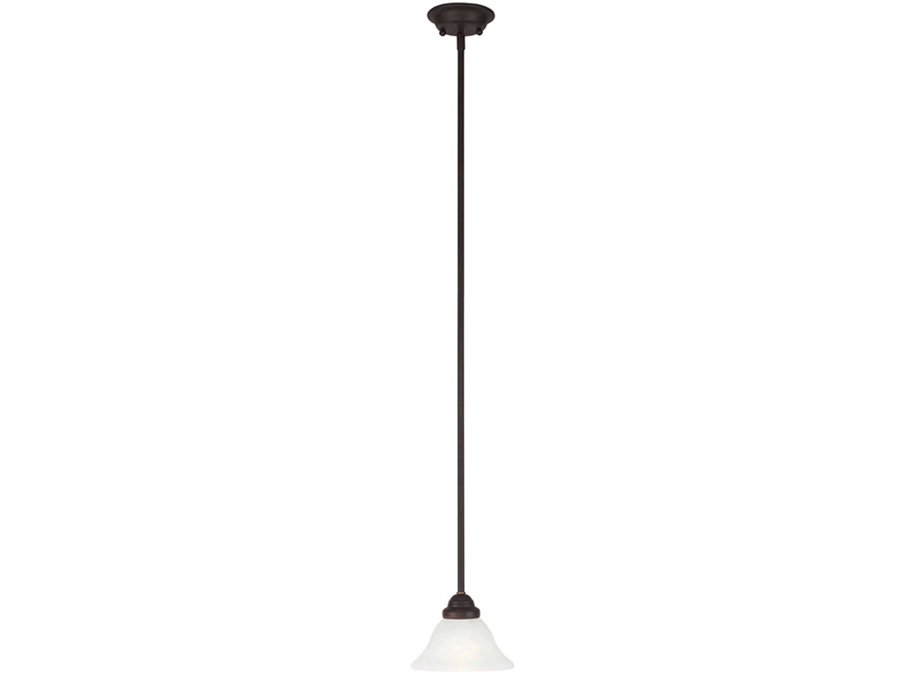 Livex Lighting Coronado 1-Light Bronze White Glass Bell Mini Pendant