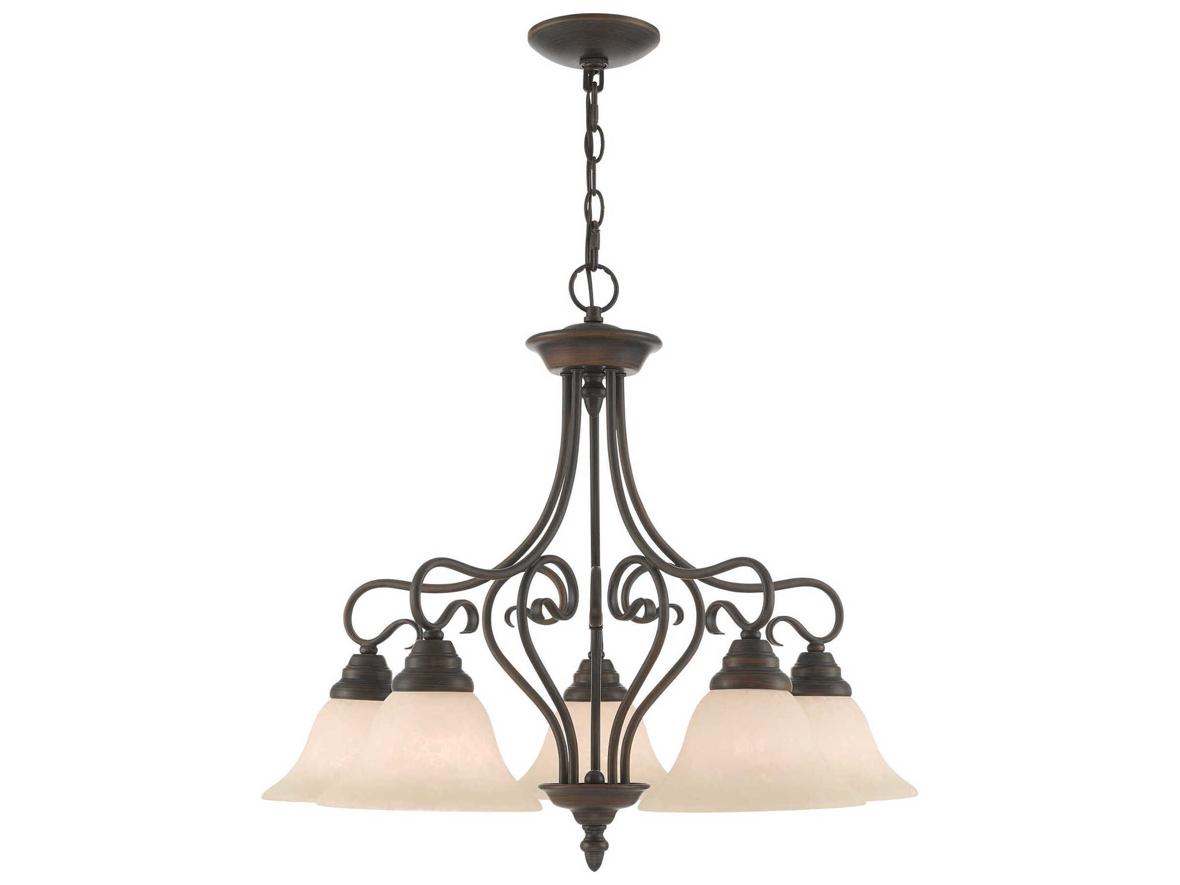 Livex Lighting Coronado 5-Light Imperial Bronze Glass Bell Chandelier