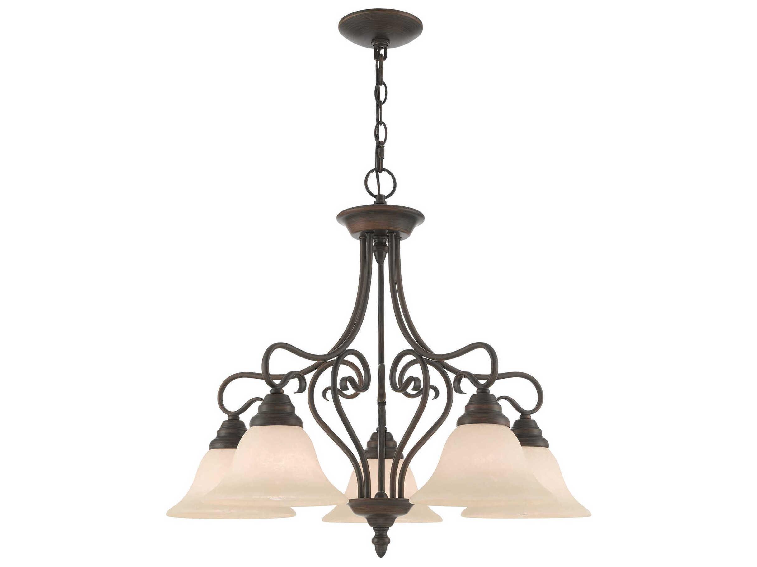 Livex Lighting Coronado 5-Light Imperial Bronze Glass Bell Chandelier