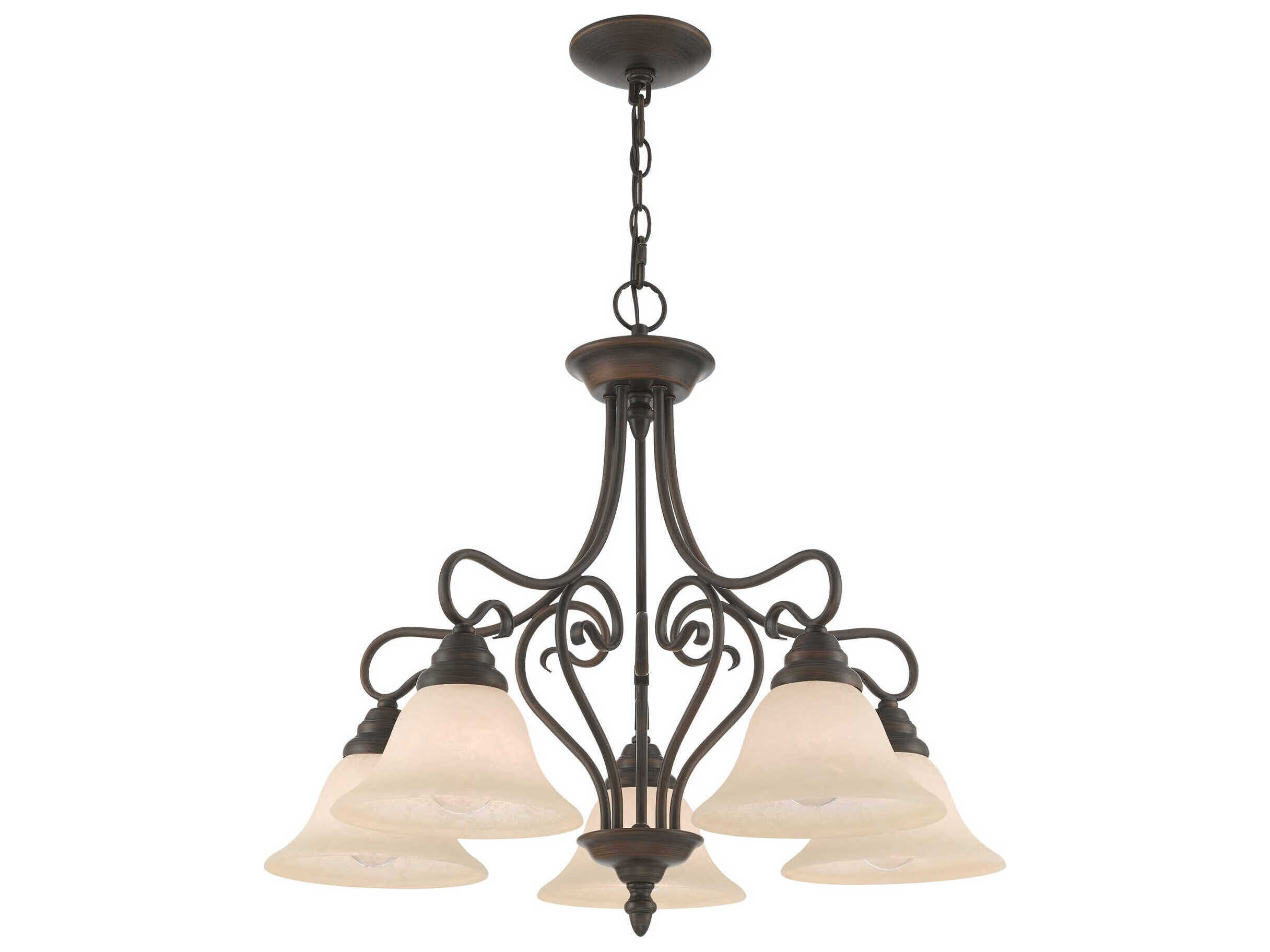 Livex Lighting Coronado 5-Light Imperial Bronze Glass Bell Chandelier