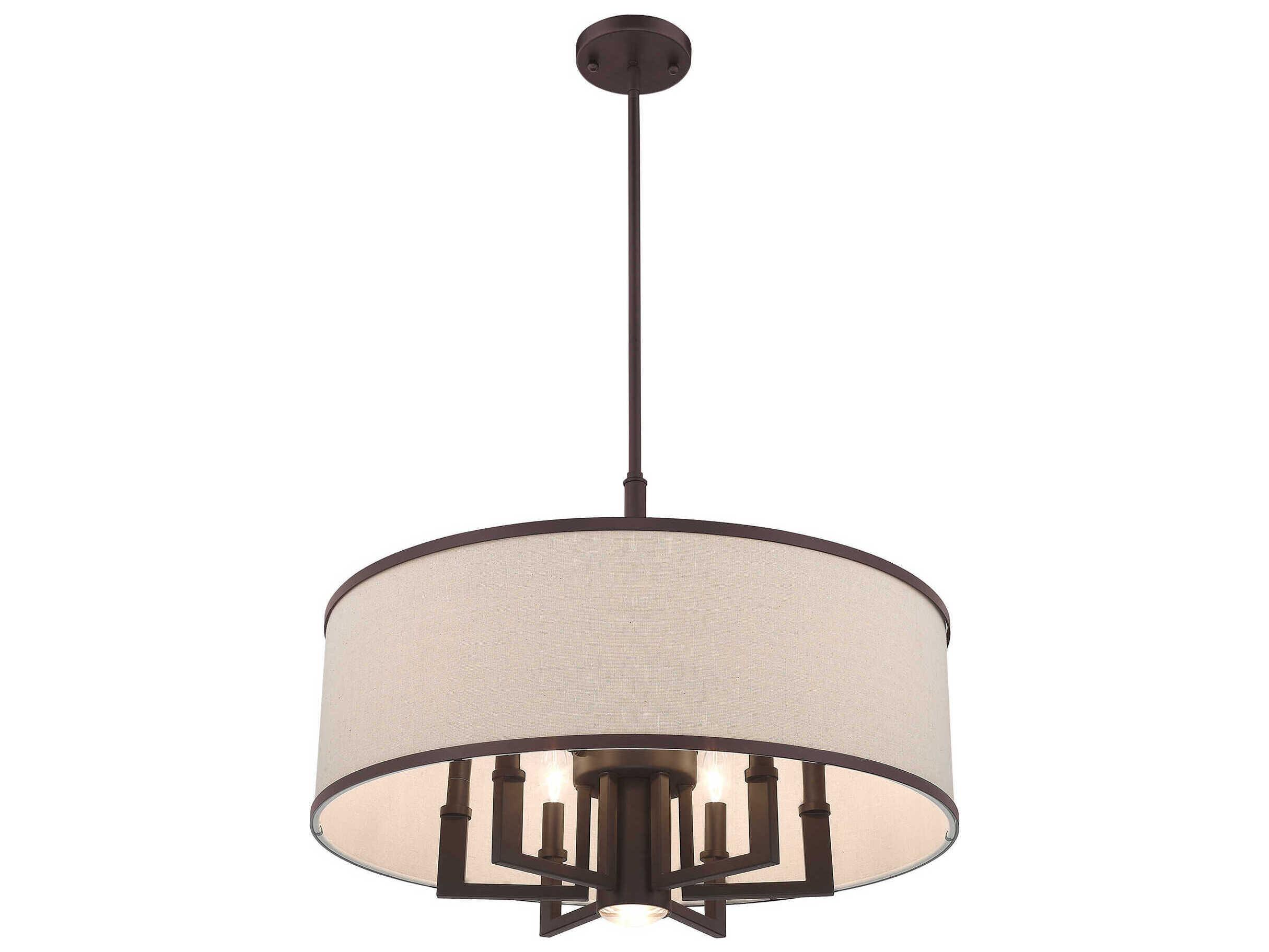 Livex Lighting Park Ridge 7-Light Bronze Candelabra Drum Chandelier