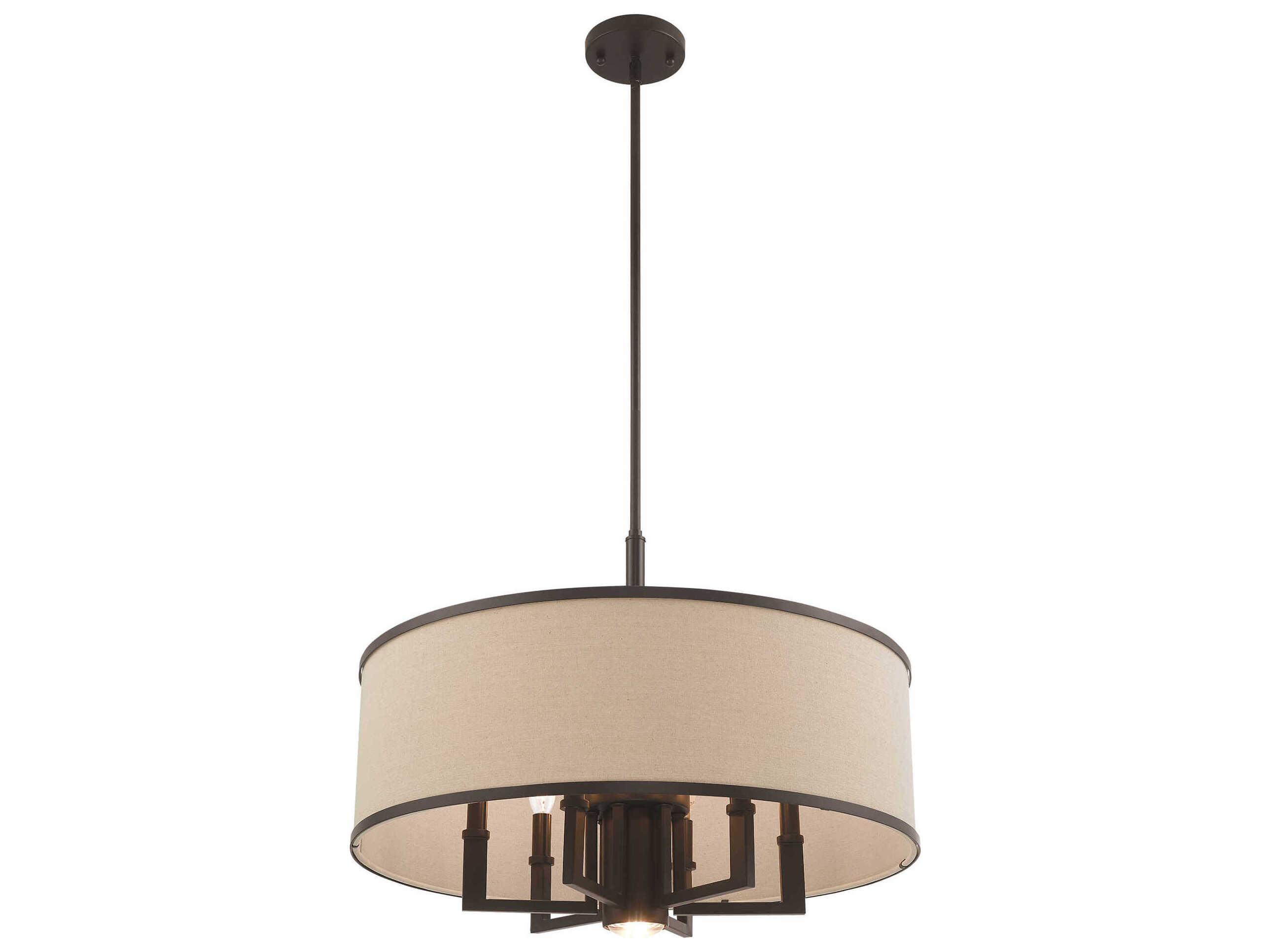 Livex Lighting Park Ridge 7-Light Bronze Candelabra Drum Chandelier