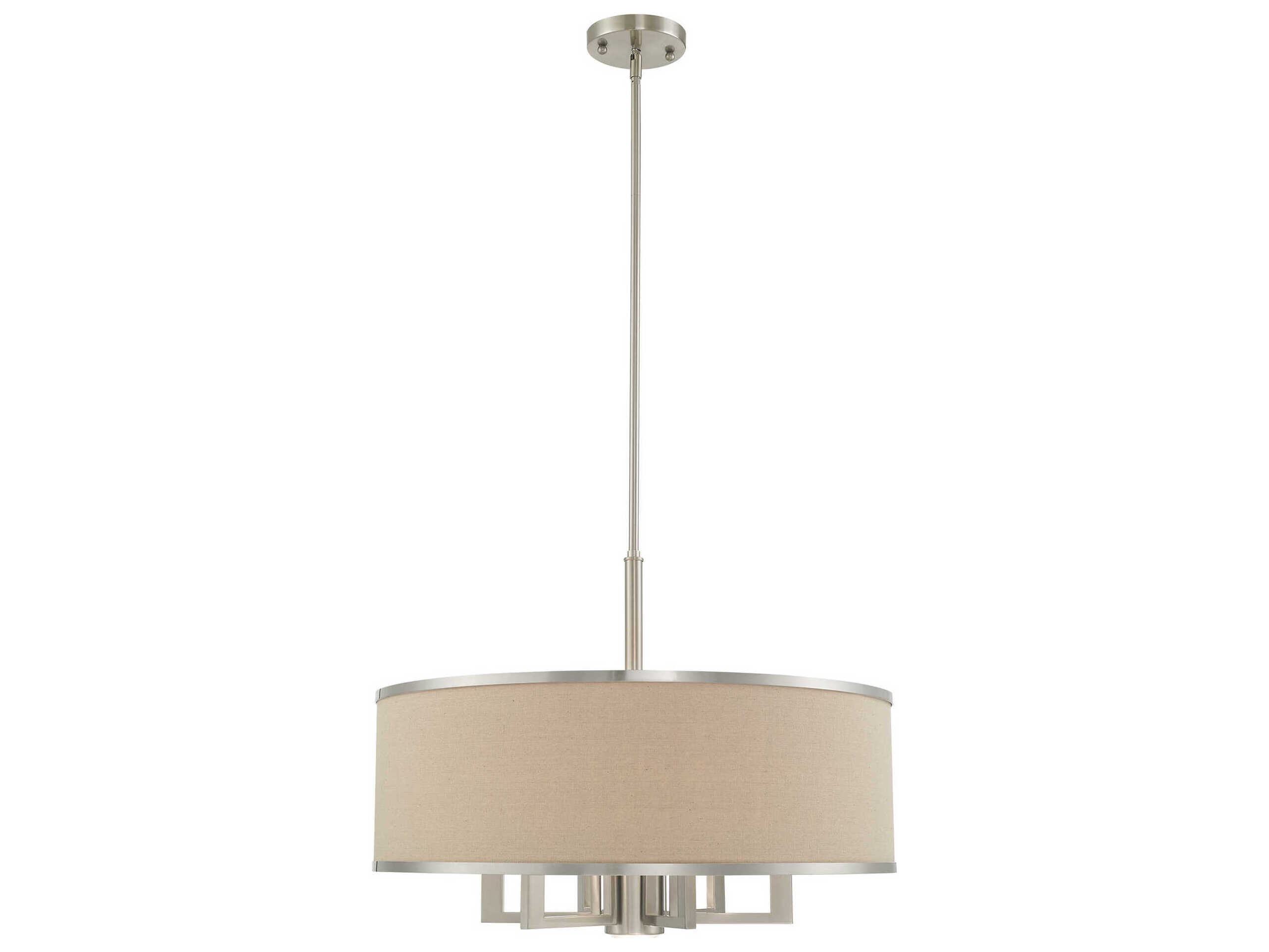 Livex Lighting Park Ridge 7-Light Brushed Nickel Candelabra Drum Chandelier