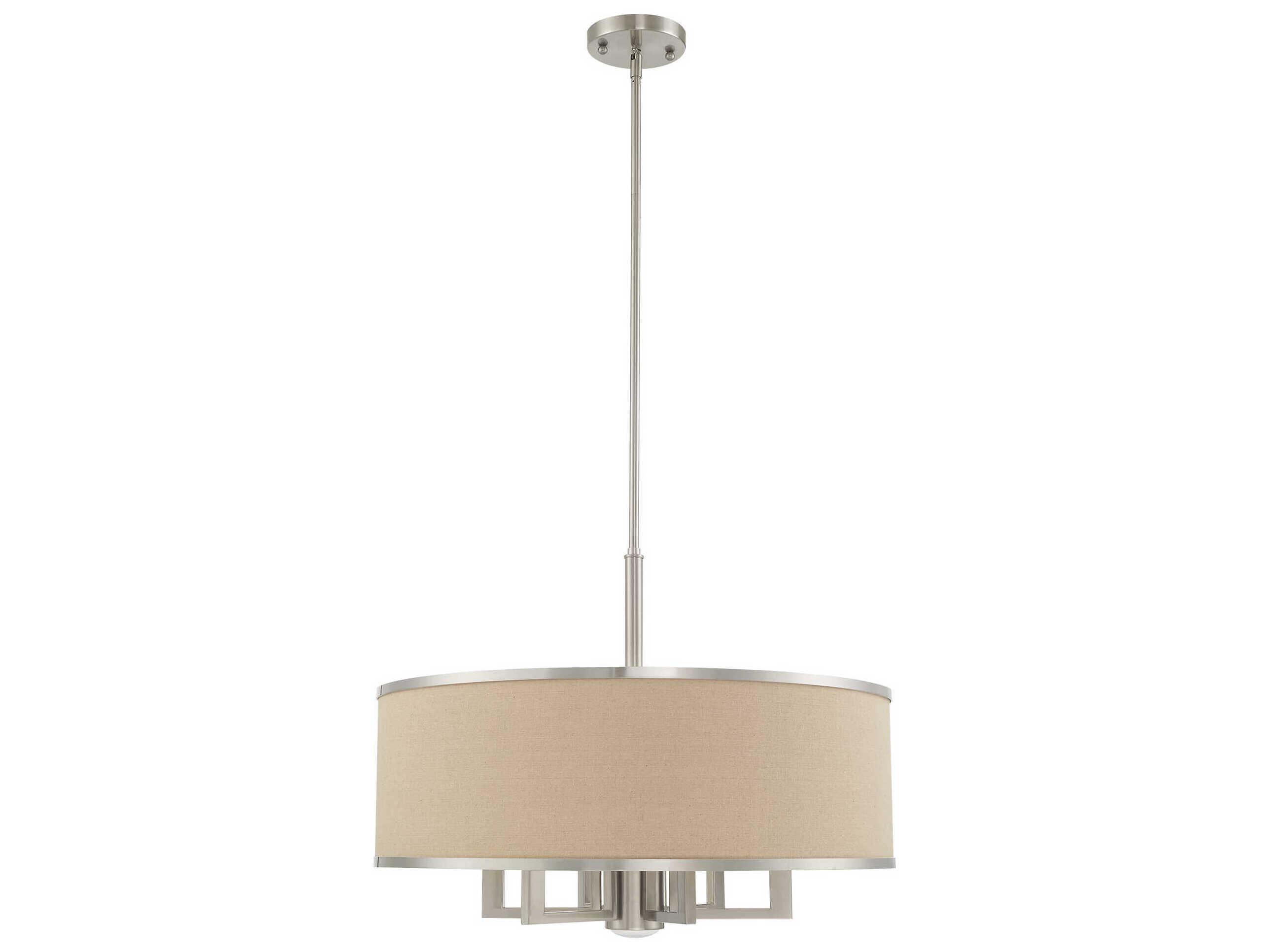 Livex Lighting Park Ridge 7-Light Brushed Nickel Candelabra Drum Chandelier