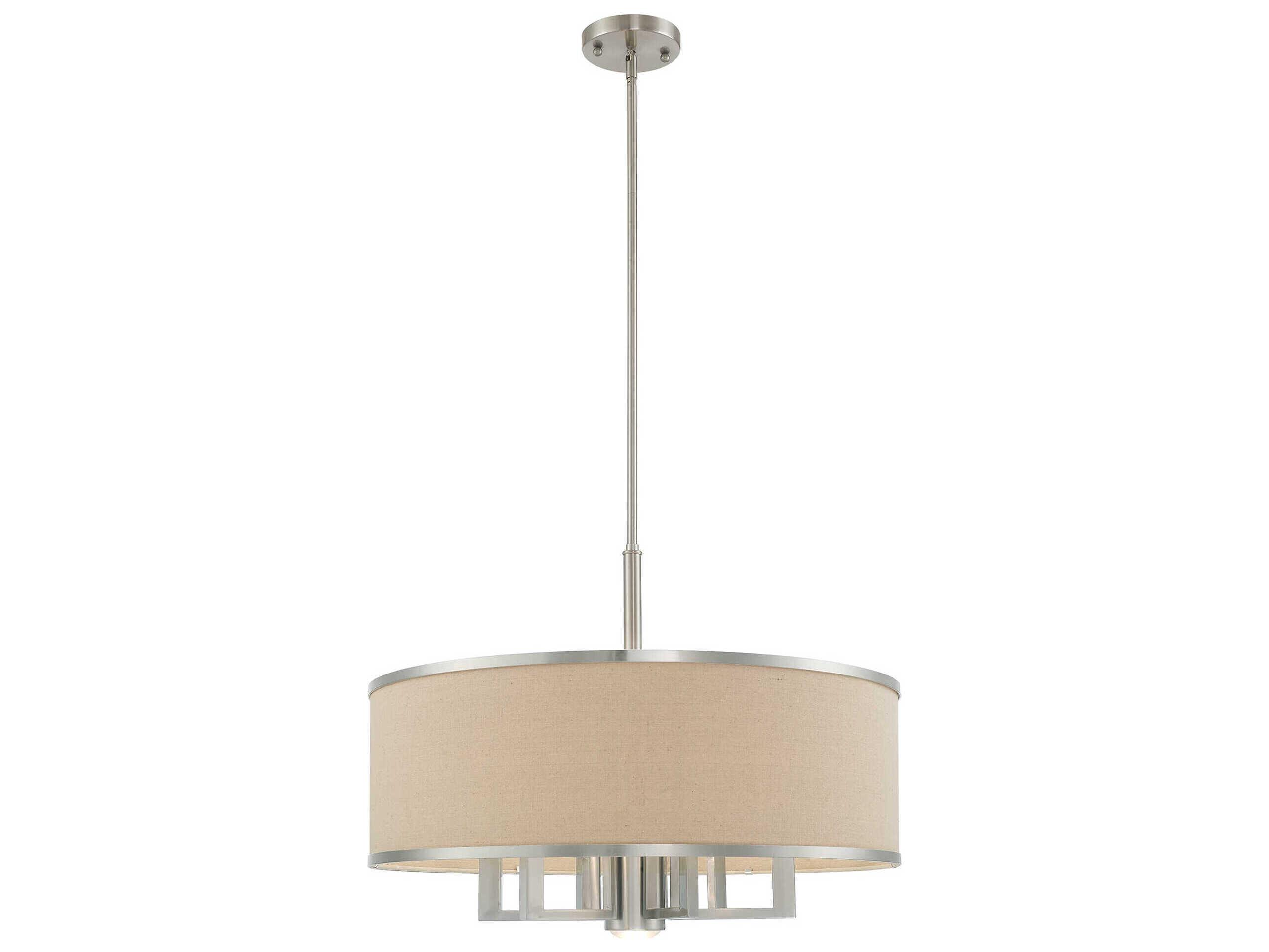 Livex Lighting Park Ridge 7-Light Brushed Nickel Candelabra Drum Chandelier