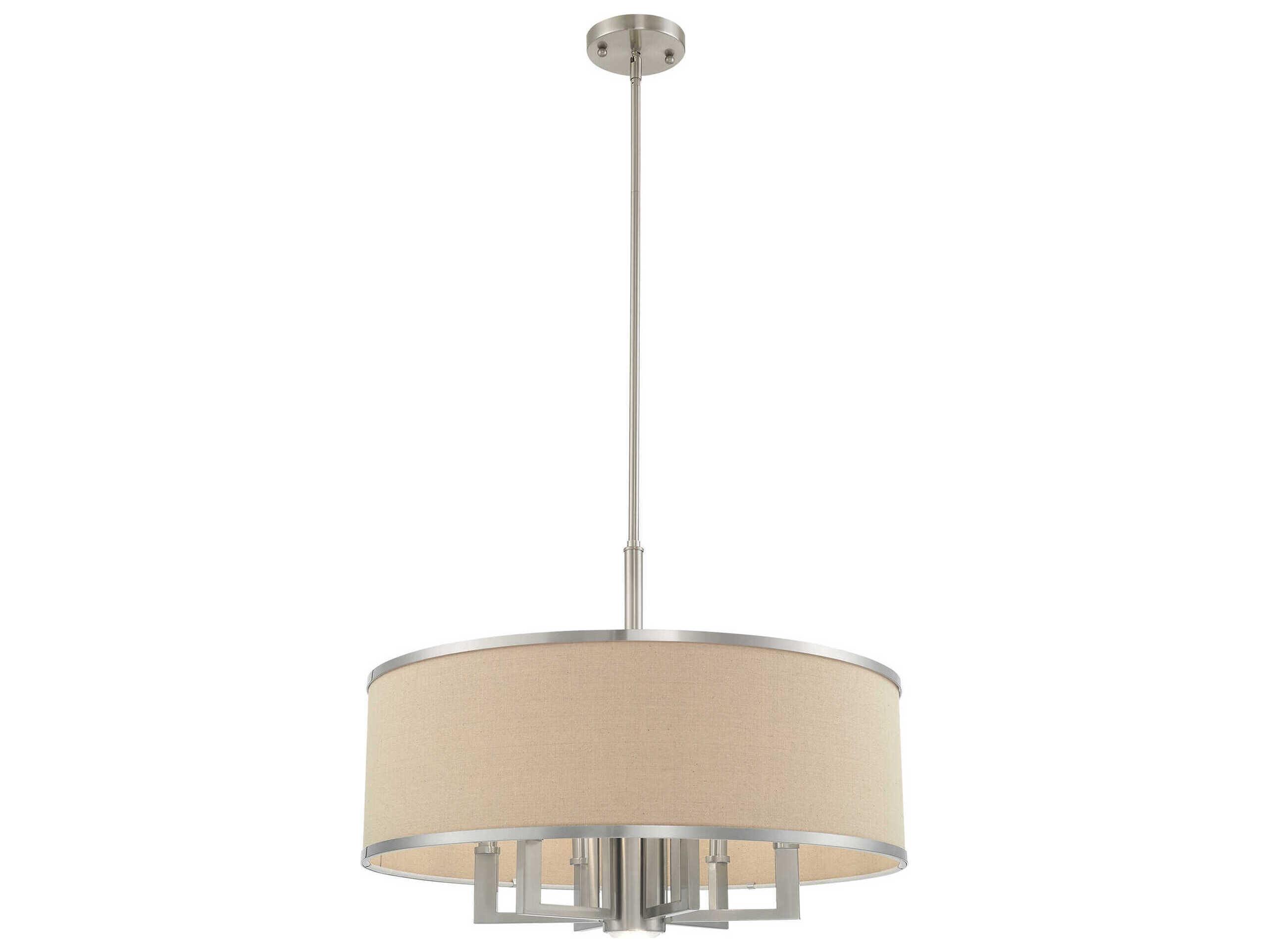 Livex Lighting Park Ridge 7-Light Brushed Nickel Candelabra Drum Chandelier