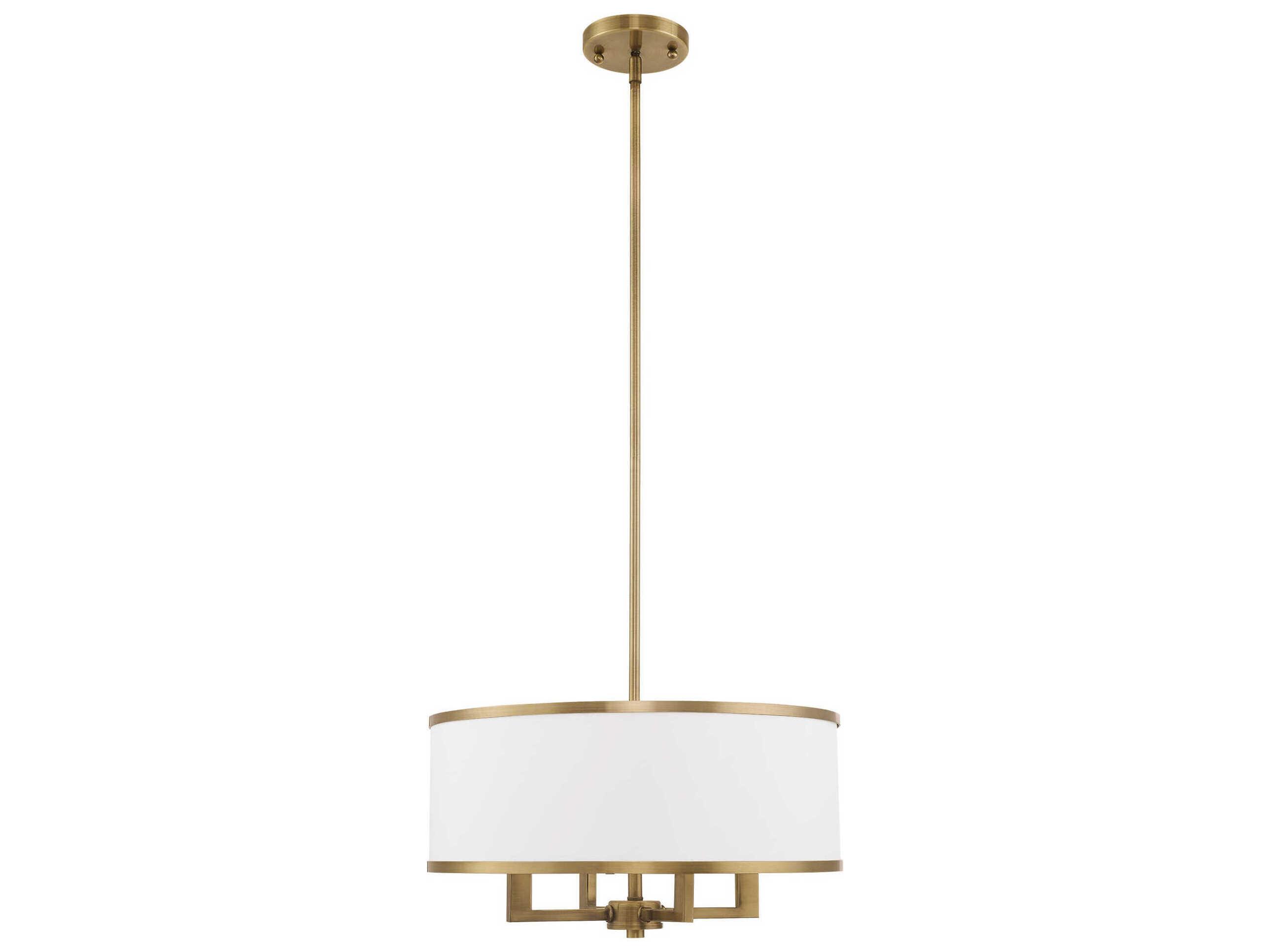 Livex Lighting Park Ridge 4-Light Antique Brass Candelabra Drum Chandelier