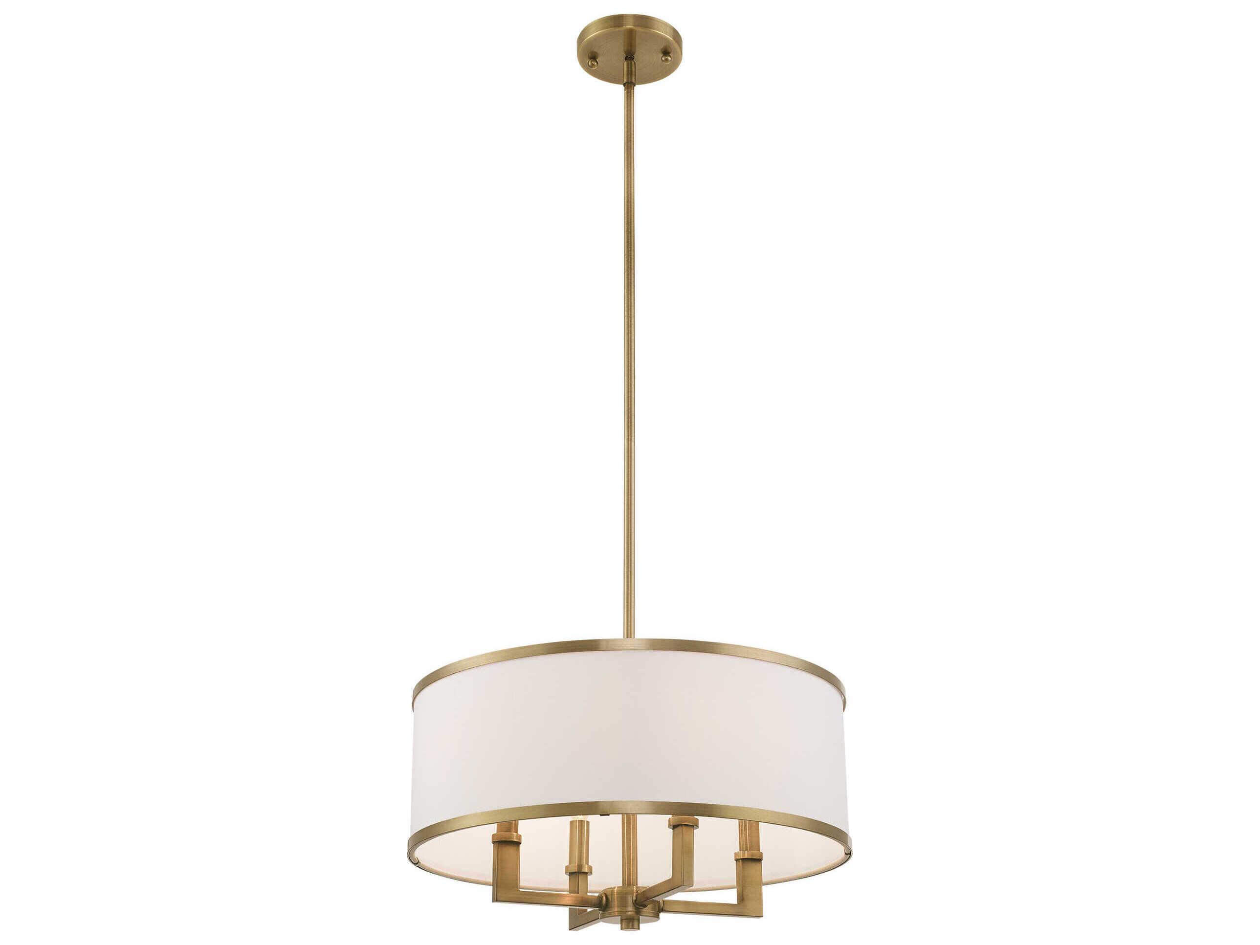 Livex Lighting Park Ridge 4-Light Antique Brass Candelabra Drum Chandelier