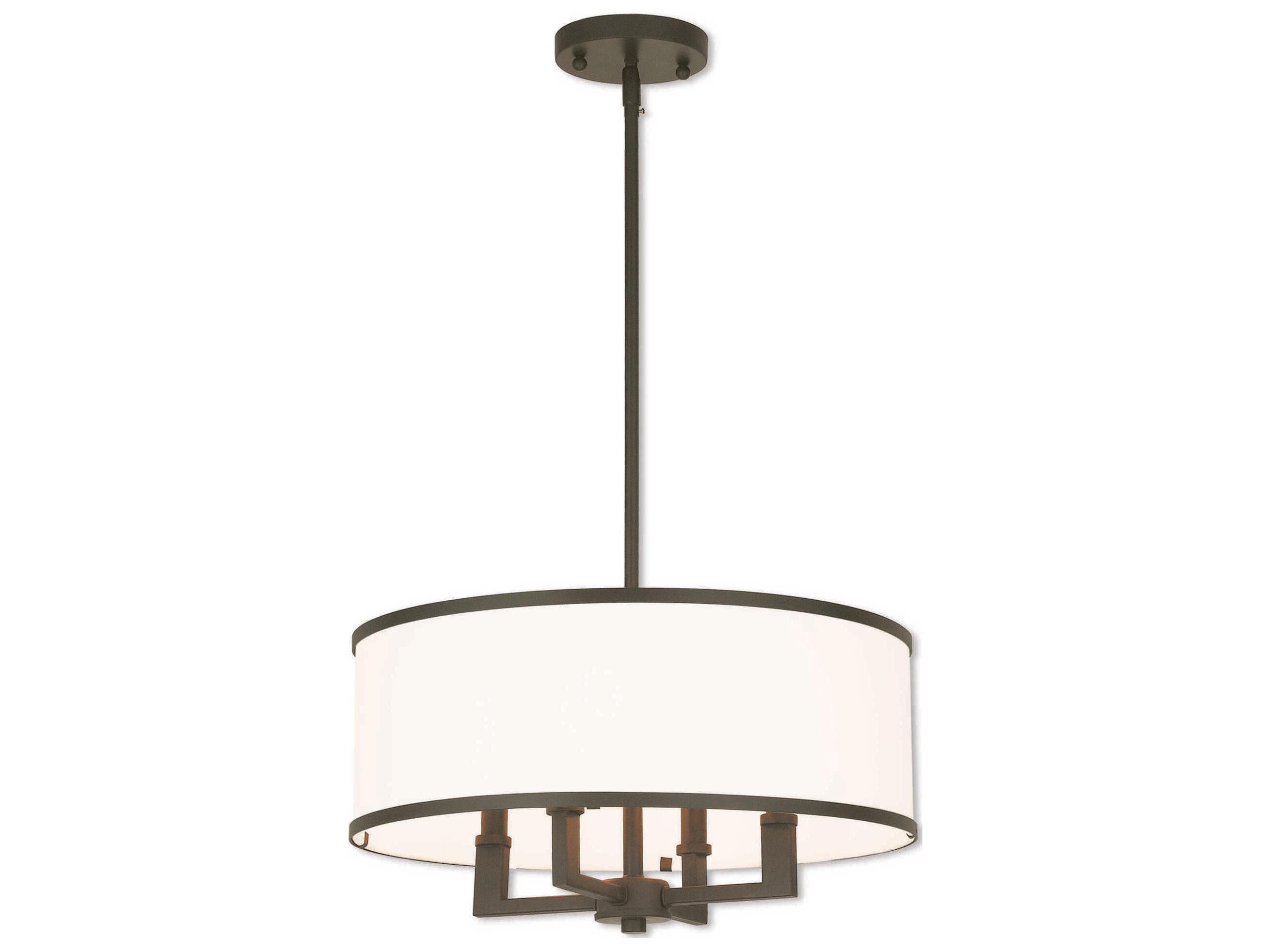 Livex Lighting Park Ridge 4-Light Bronze Candelabra Drum Chandelier