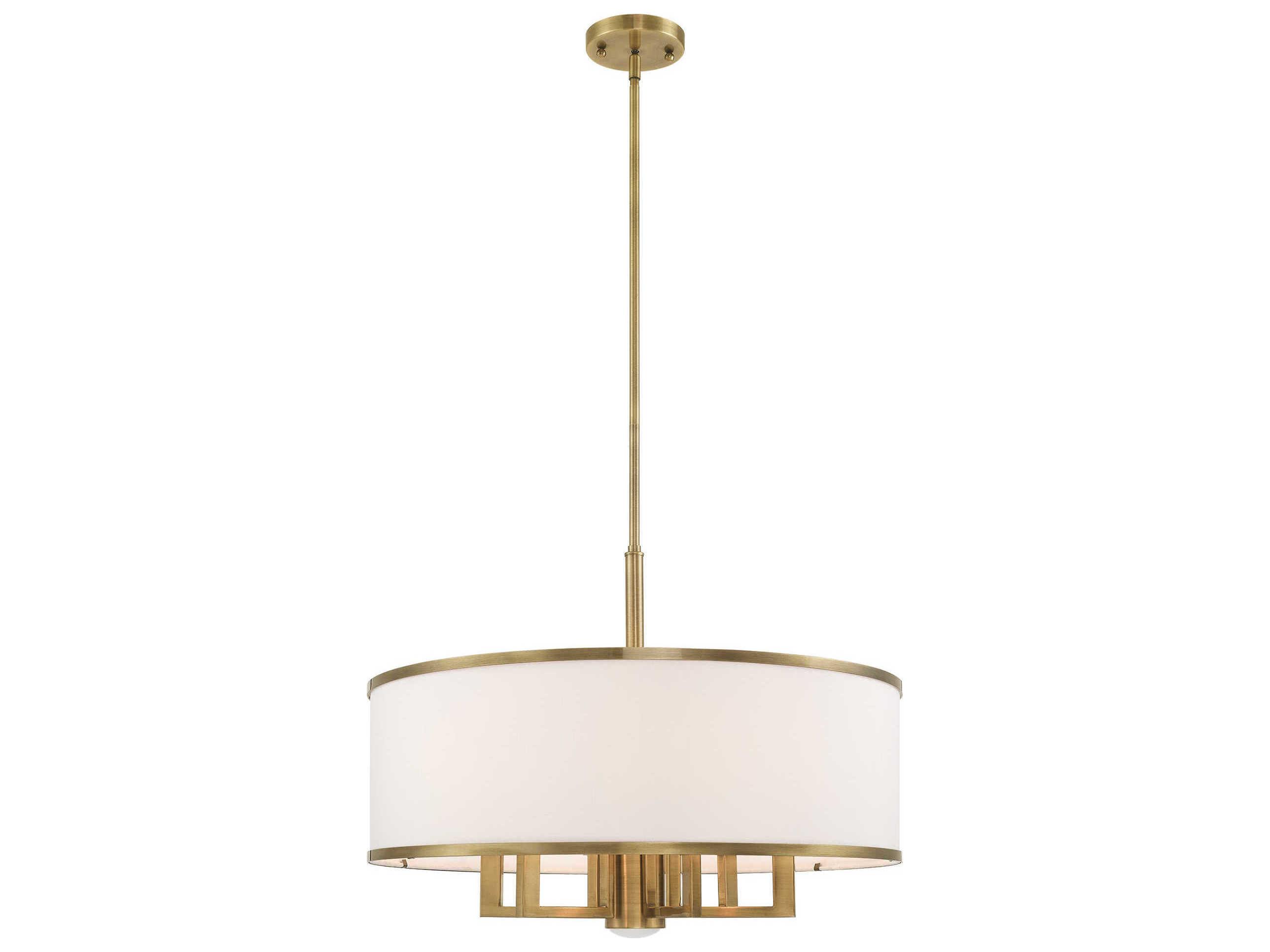 Livex Lighting Park Ridge 6-Light Antique Brass Drum Round Chandelier
