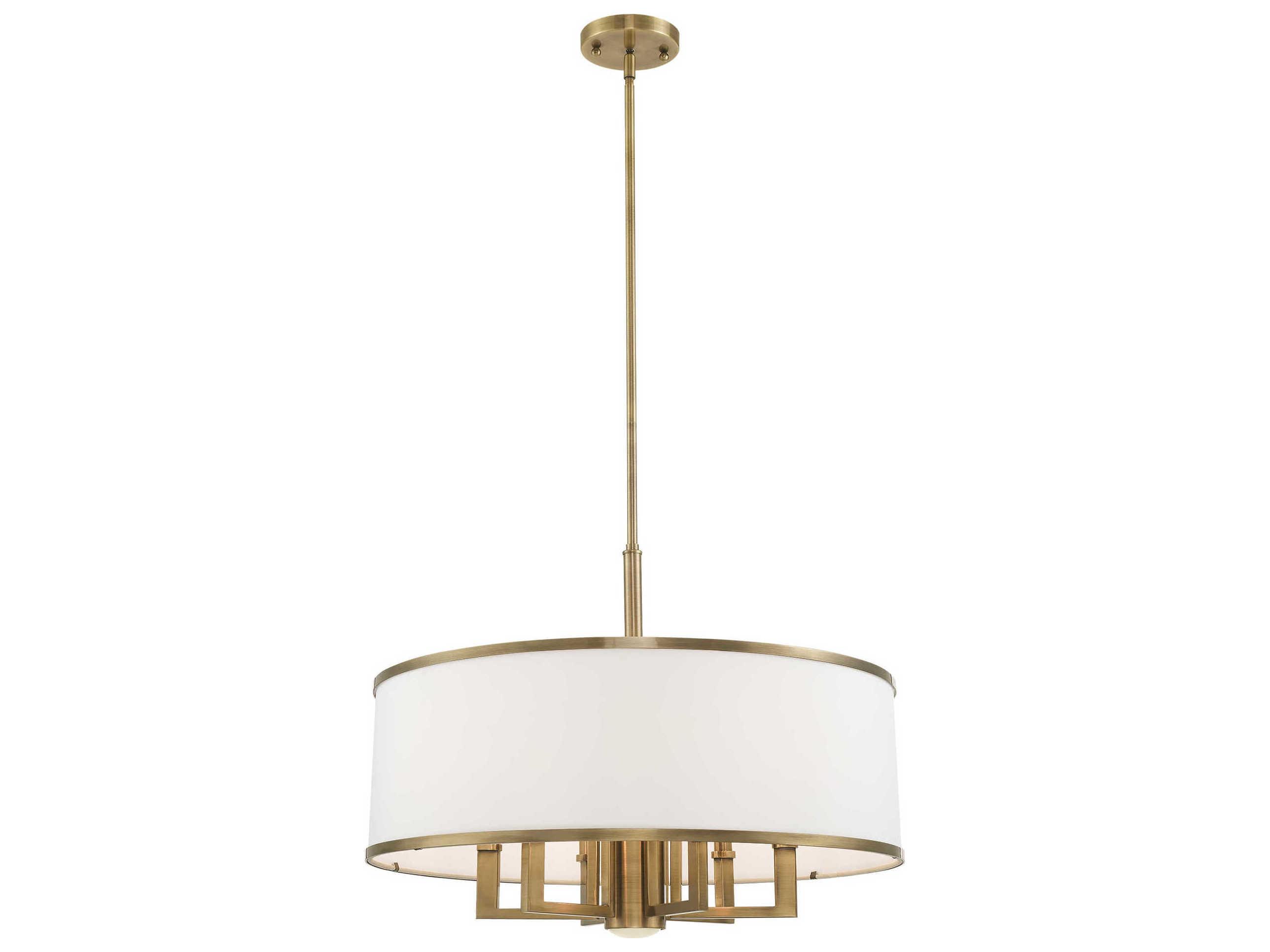 Livex Lighting Park Ridge 6-Light Antique Brass Drum Round Chandelier