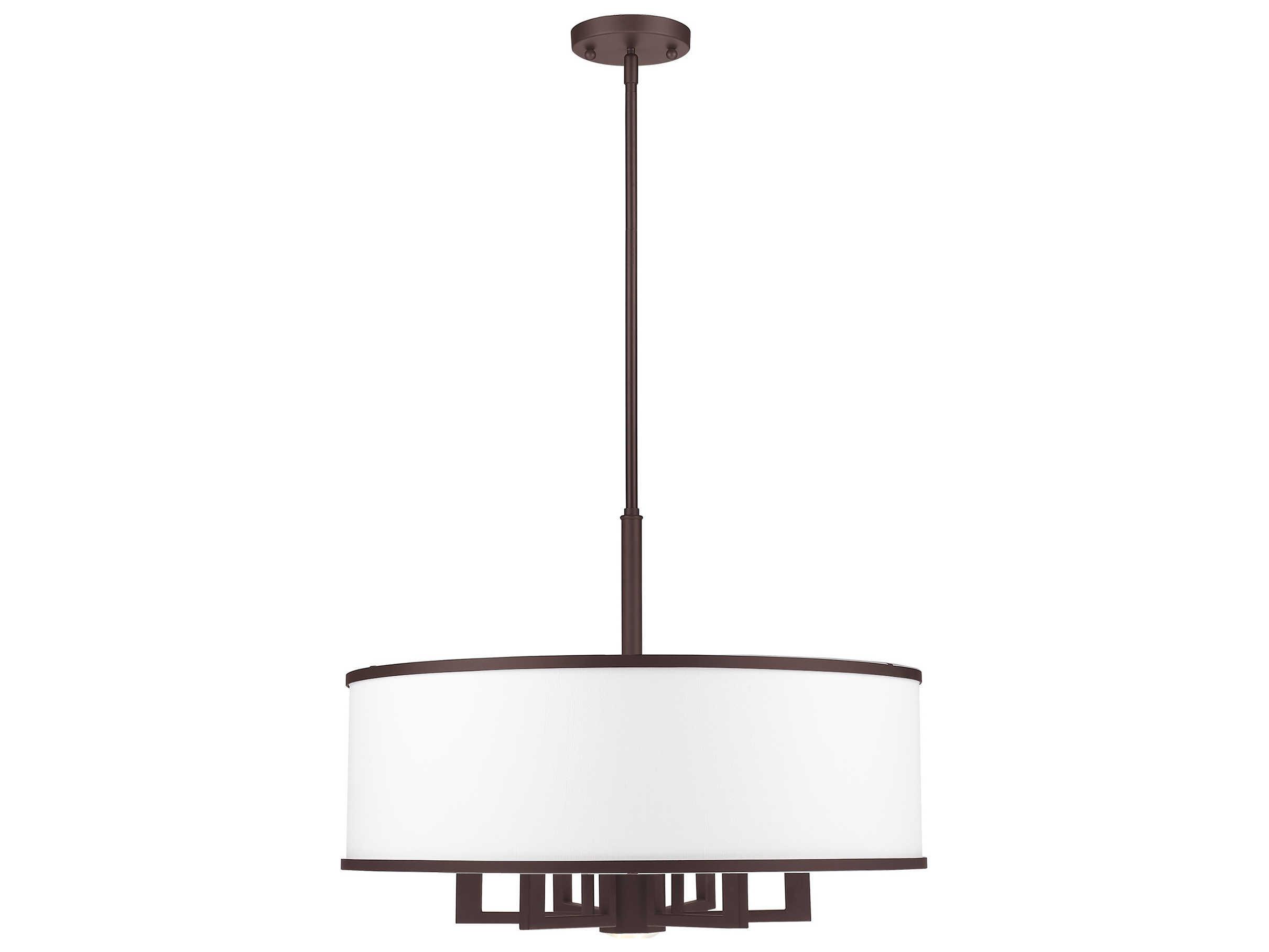 Livex Lighting Park Ridge 6 + 1 Bronze Drum Round Chandelier
