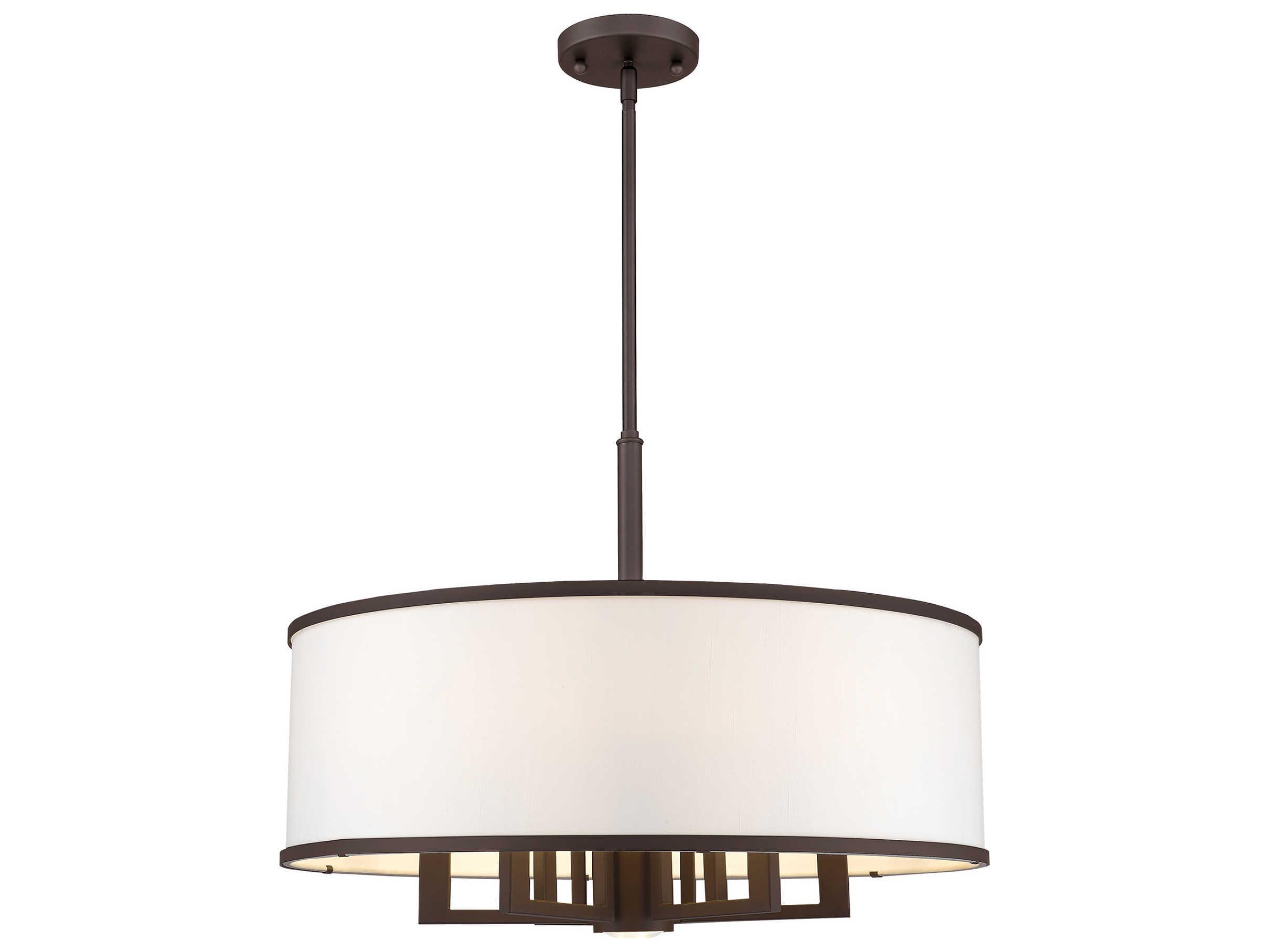 Livex Lighting Park Ridge 6 + 1 Bronze Drum Round Chandelier