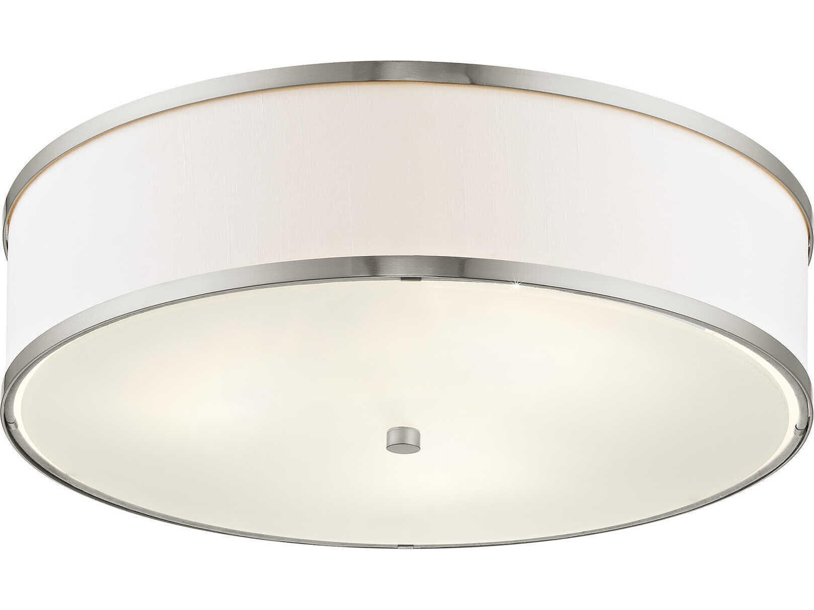 Livex Lighting Park Ridge 3-Light Brushed Nickel Drum Semi Flush Mount