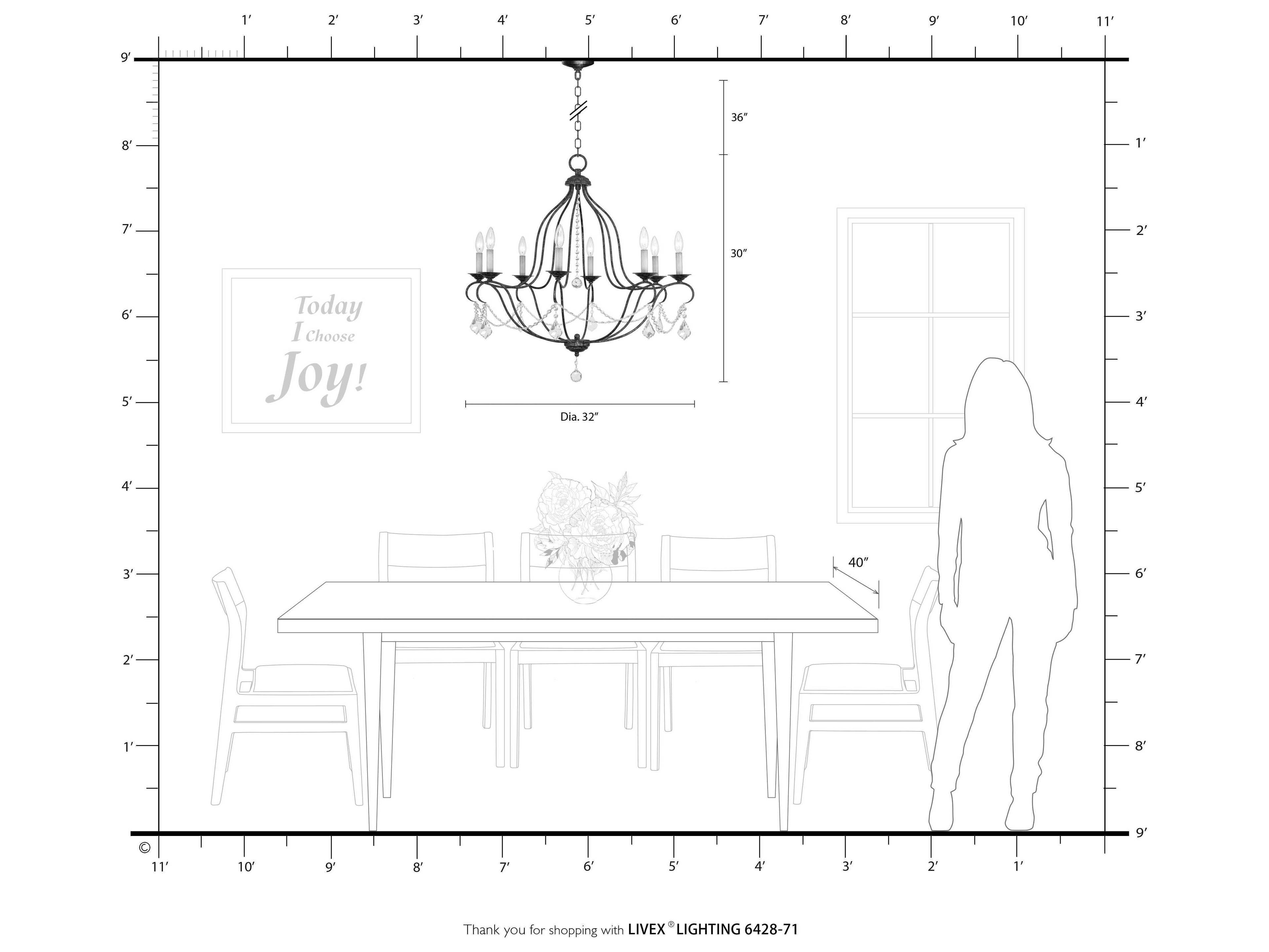 Livex Lighting Chesterfield 8-Light Hand Applied Venetian Golden Bronze Crystal Candelabra Chandelier