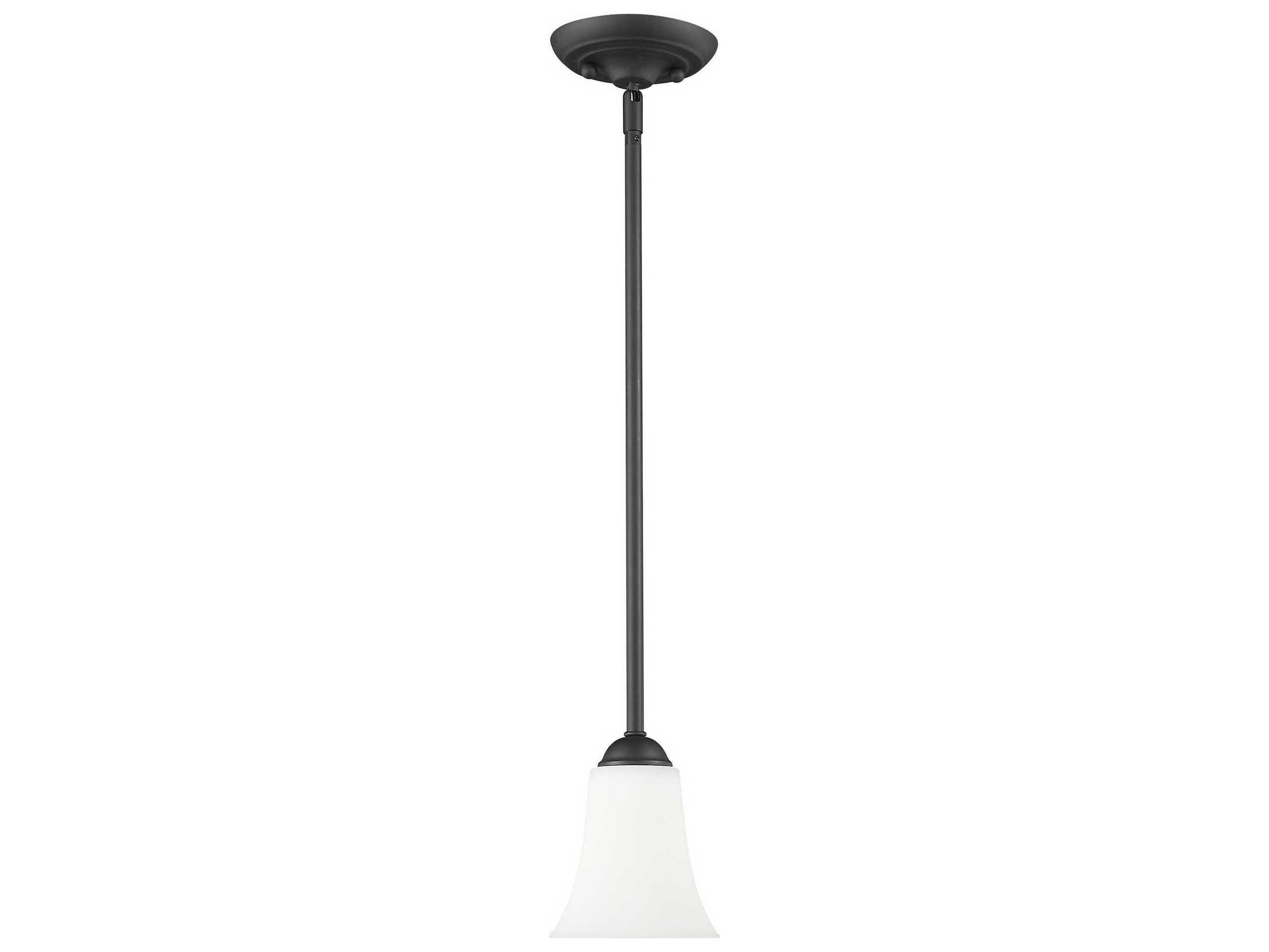 Livex Lighting Ridgedale 1-Light Black White Glass Bell Mini Pendant
