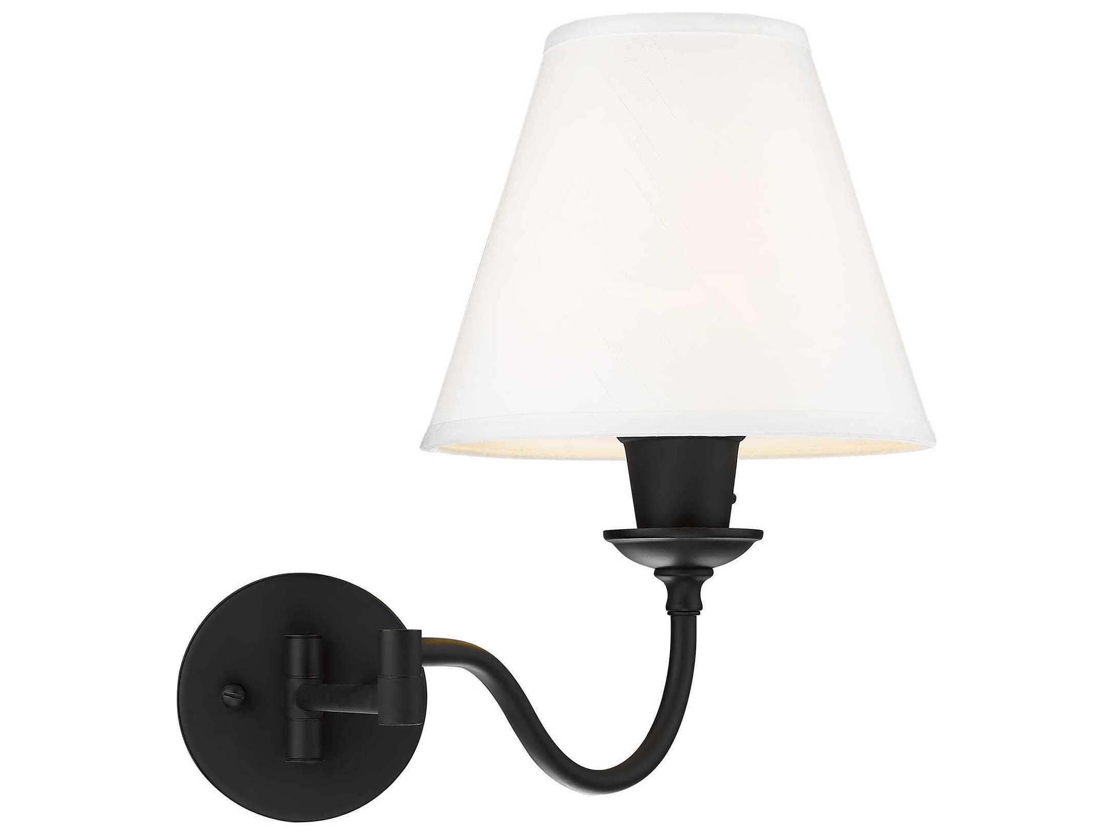 Livex Lighting Ridgedale 1-Light Black White Wall Sconce