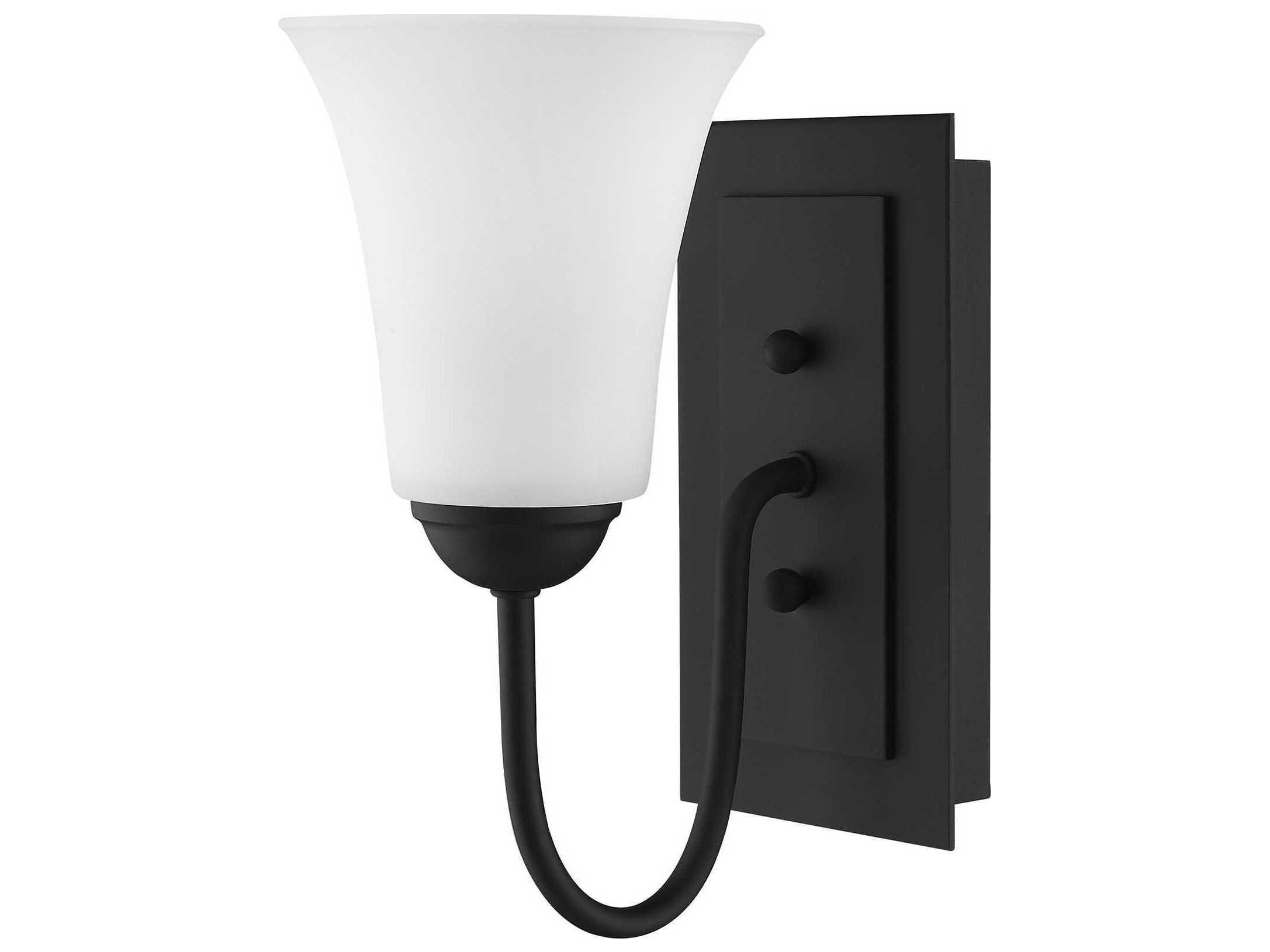Livex Lighting Ridgedale 1-Light Black Glass Wall Sconce