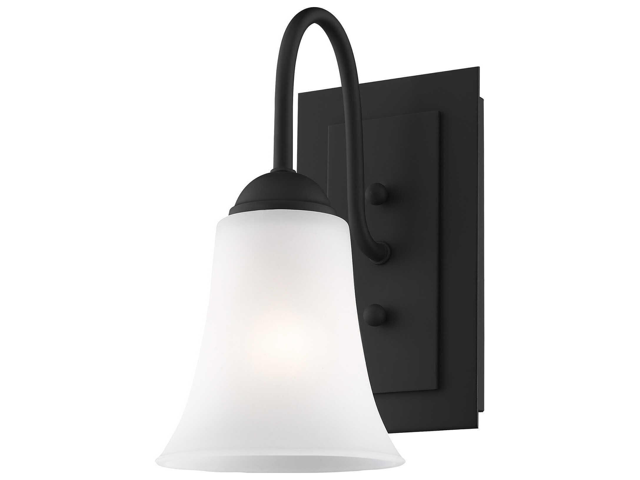 Livex Lighting Ridgedale 1-Light Black Glass Wall Sconce