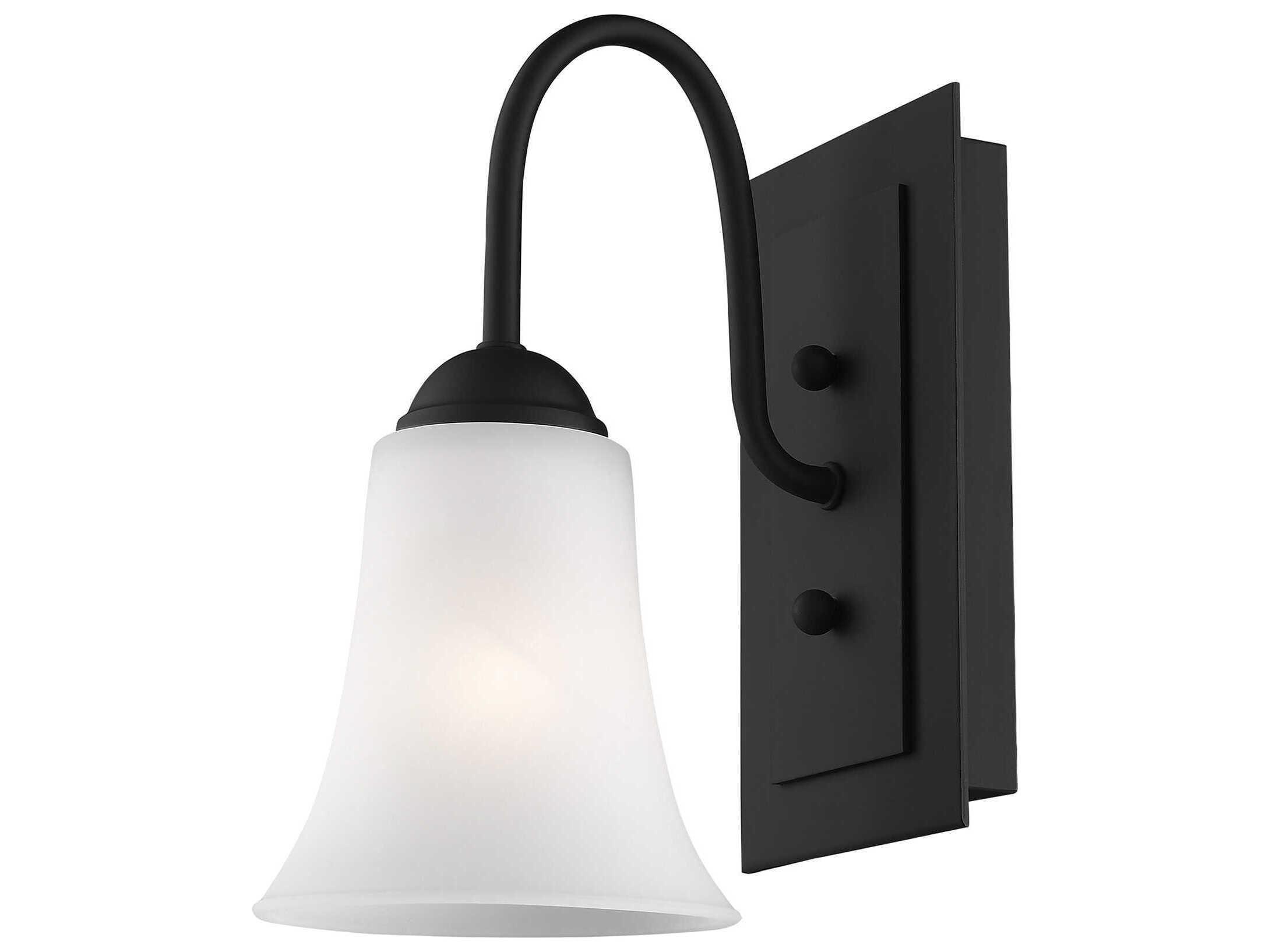 Livex Lighting Ridgedale 1-Light Black Glass Wall Sconce