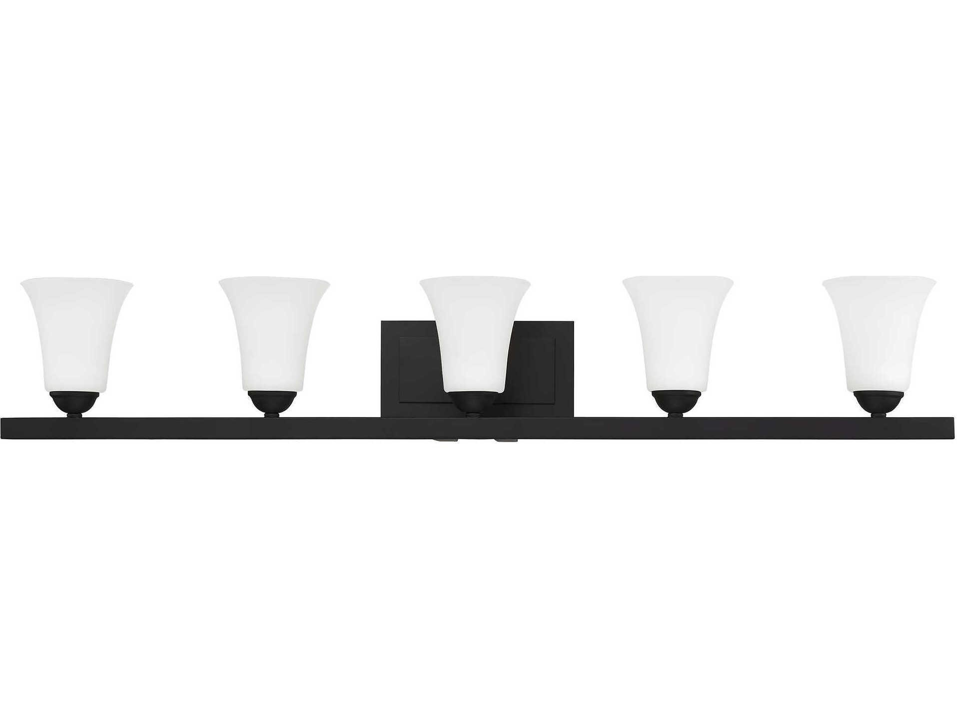 Livex Lighting Ridgedale 5-Light Black Glass Vanity Light