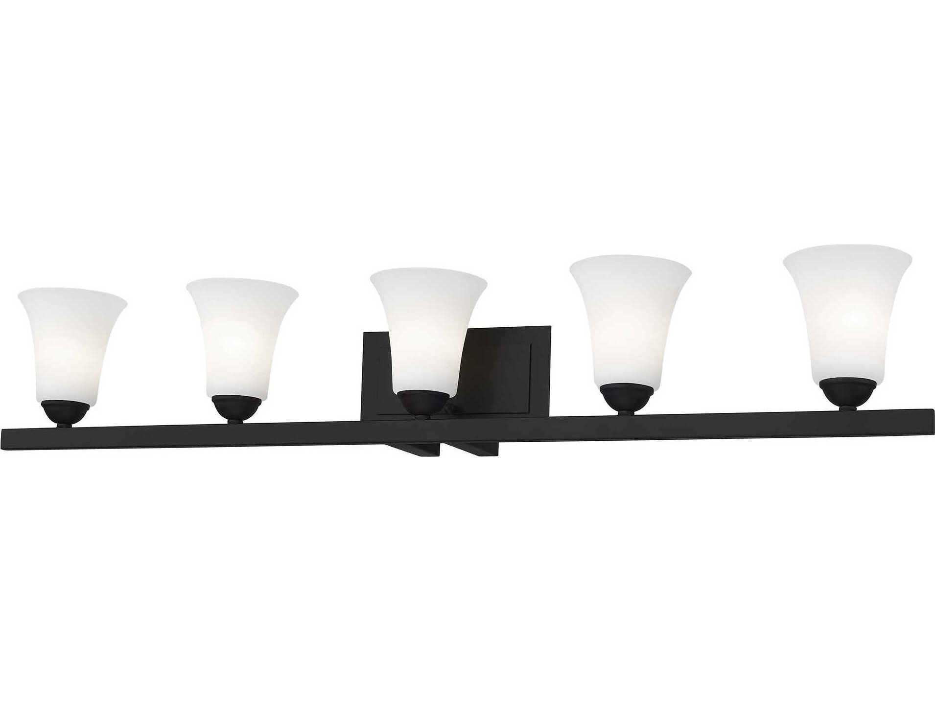 Livex Lighting Ridgedale 5-Light Black Glass Vanity Light