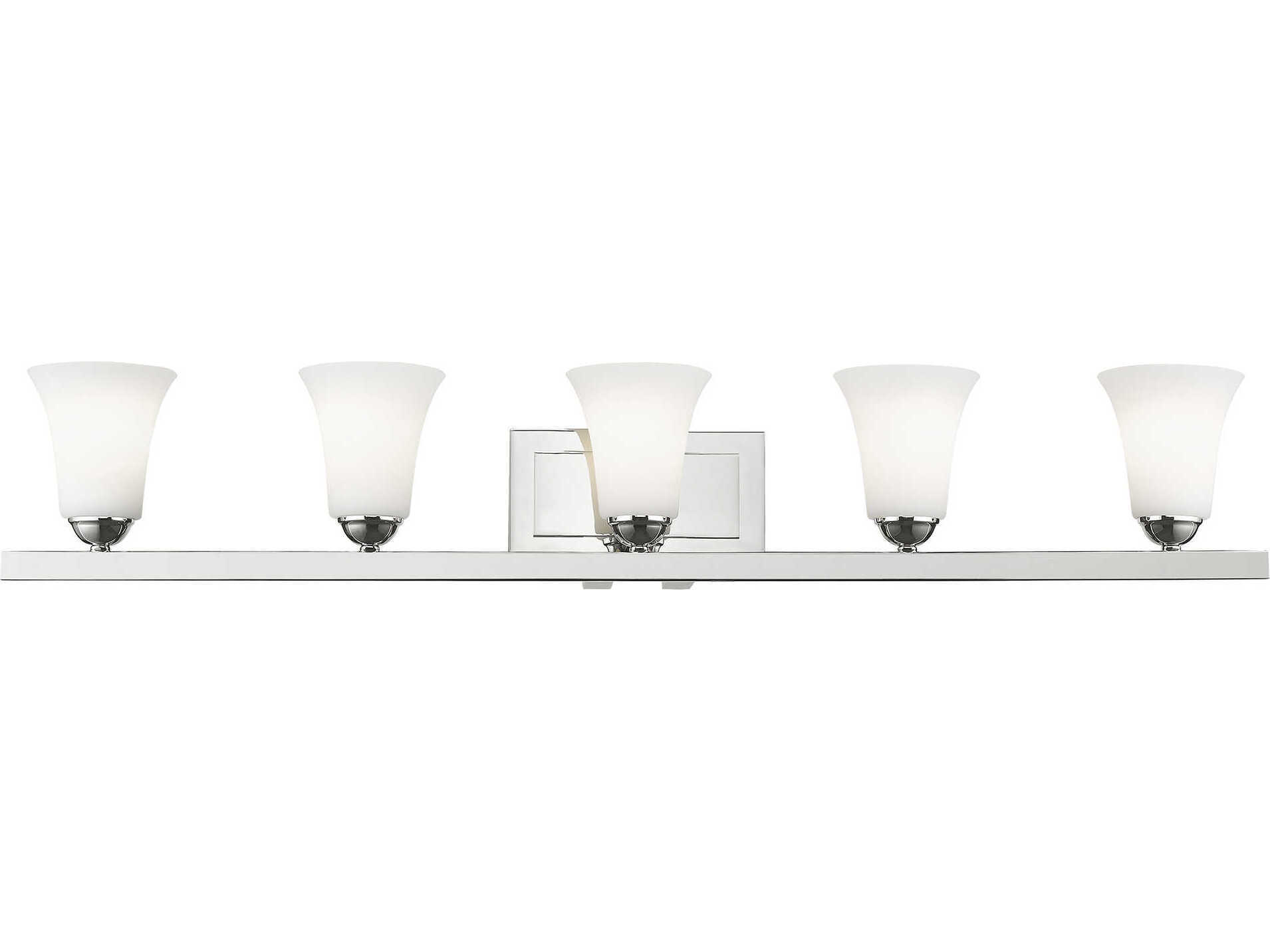 Livex Lighting Ridgedale 5-Light Polished Chrome Glass Vanity Light
