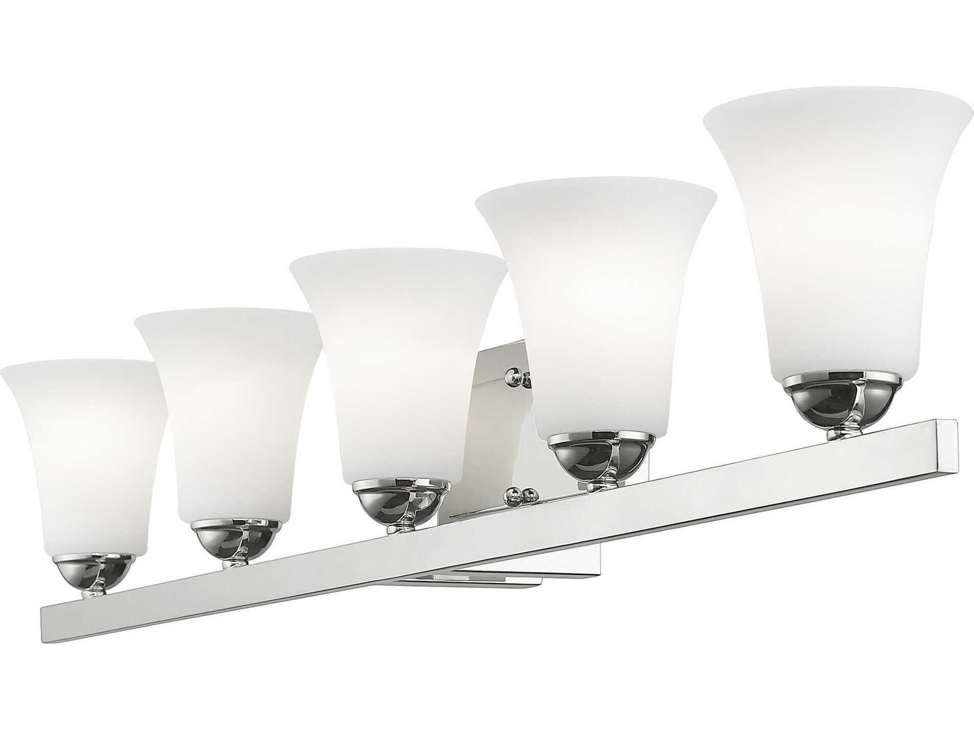 Livex Lighting Ridgedale 5-Light Polished Chrome Glass Vanity Light