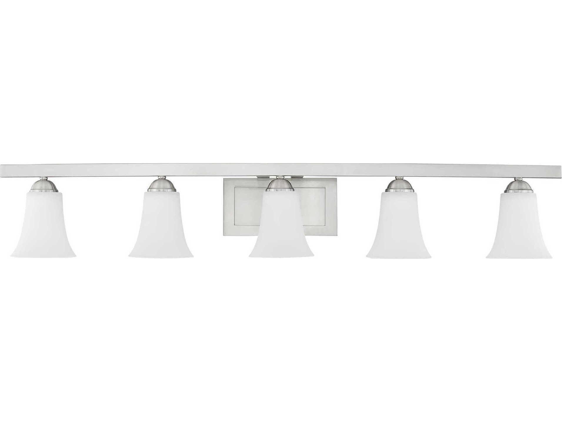 Livex Lighting Ridgedale 5-Light Brushed Nickel White Glass Vanity Light