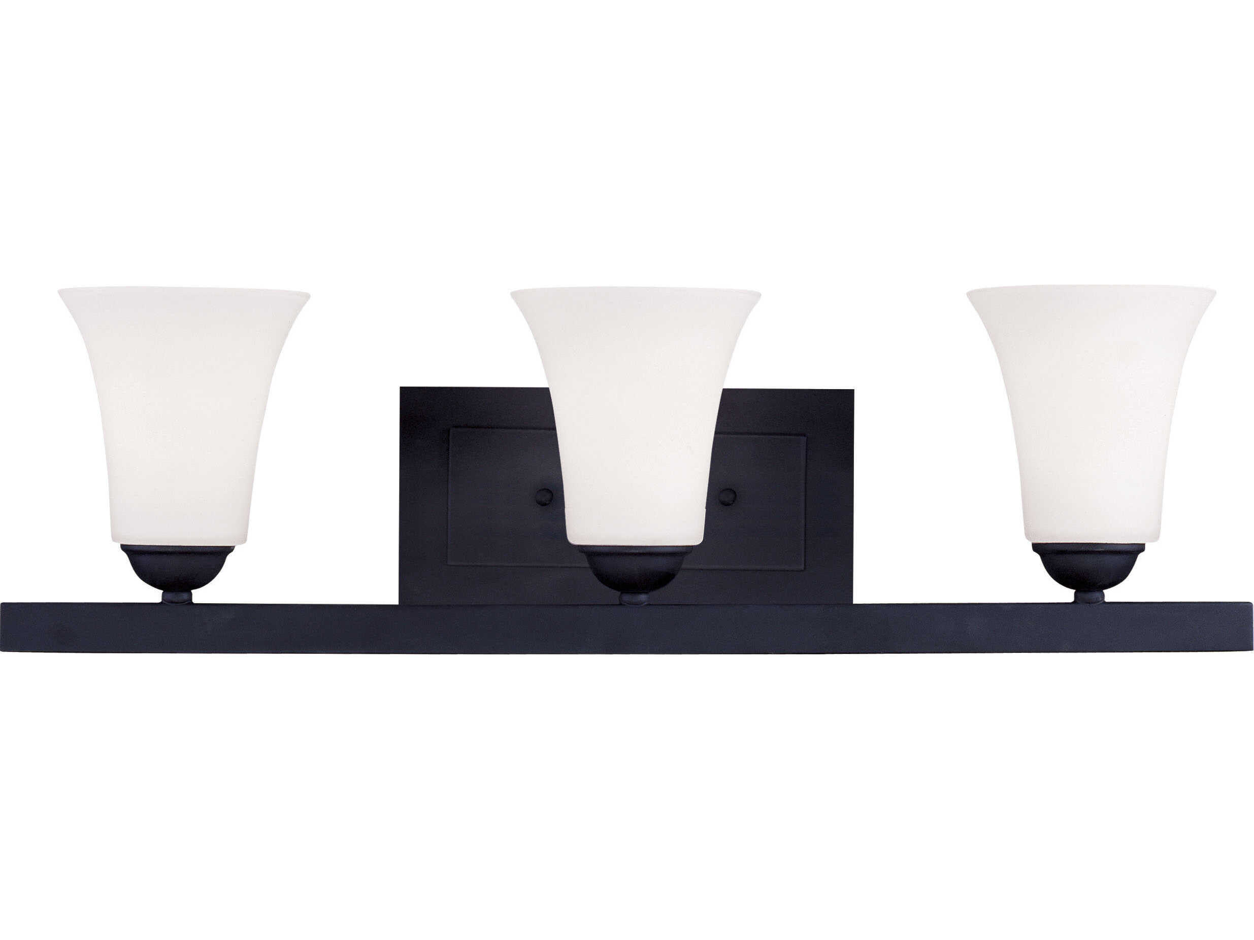 Livex Lighting Ridgedale 3-Light Black White Glass Vanity Light