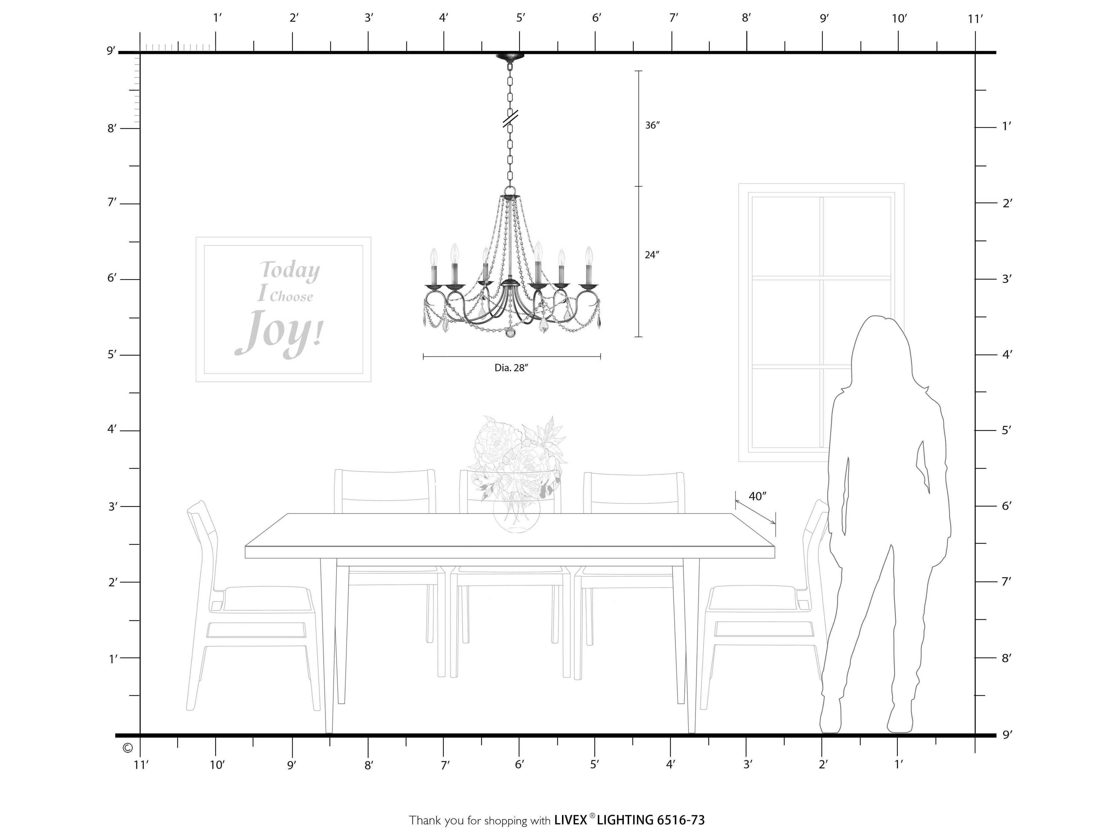 Livex Lighting Pennington 6-Light Hand Painted Antique Silver Leaf Crystal Candelabra Chandelier