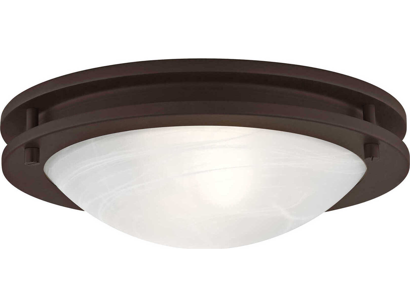 Livex Lighting Ariel 2-Light Bronze Glass Bowl Flush Mount