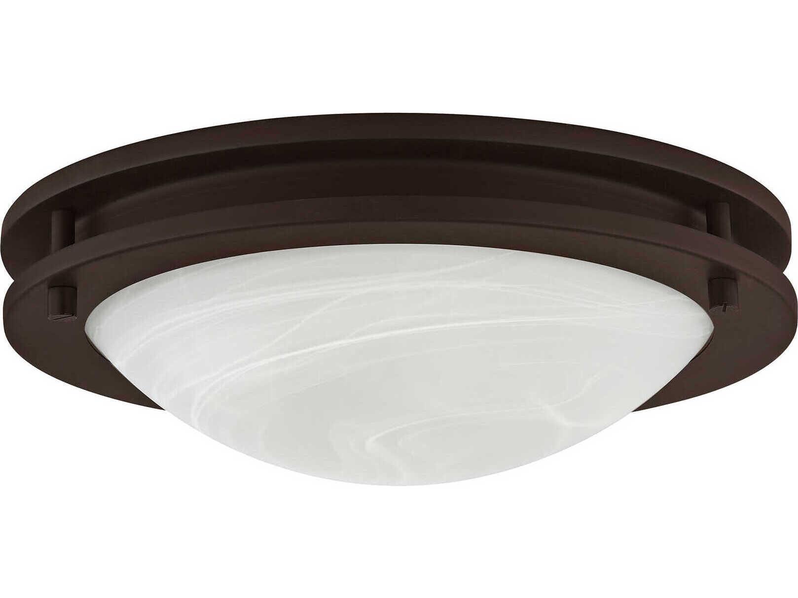Livex Lighting Ariel 2-Light Bronze Glass Bowl Flush Mount