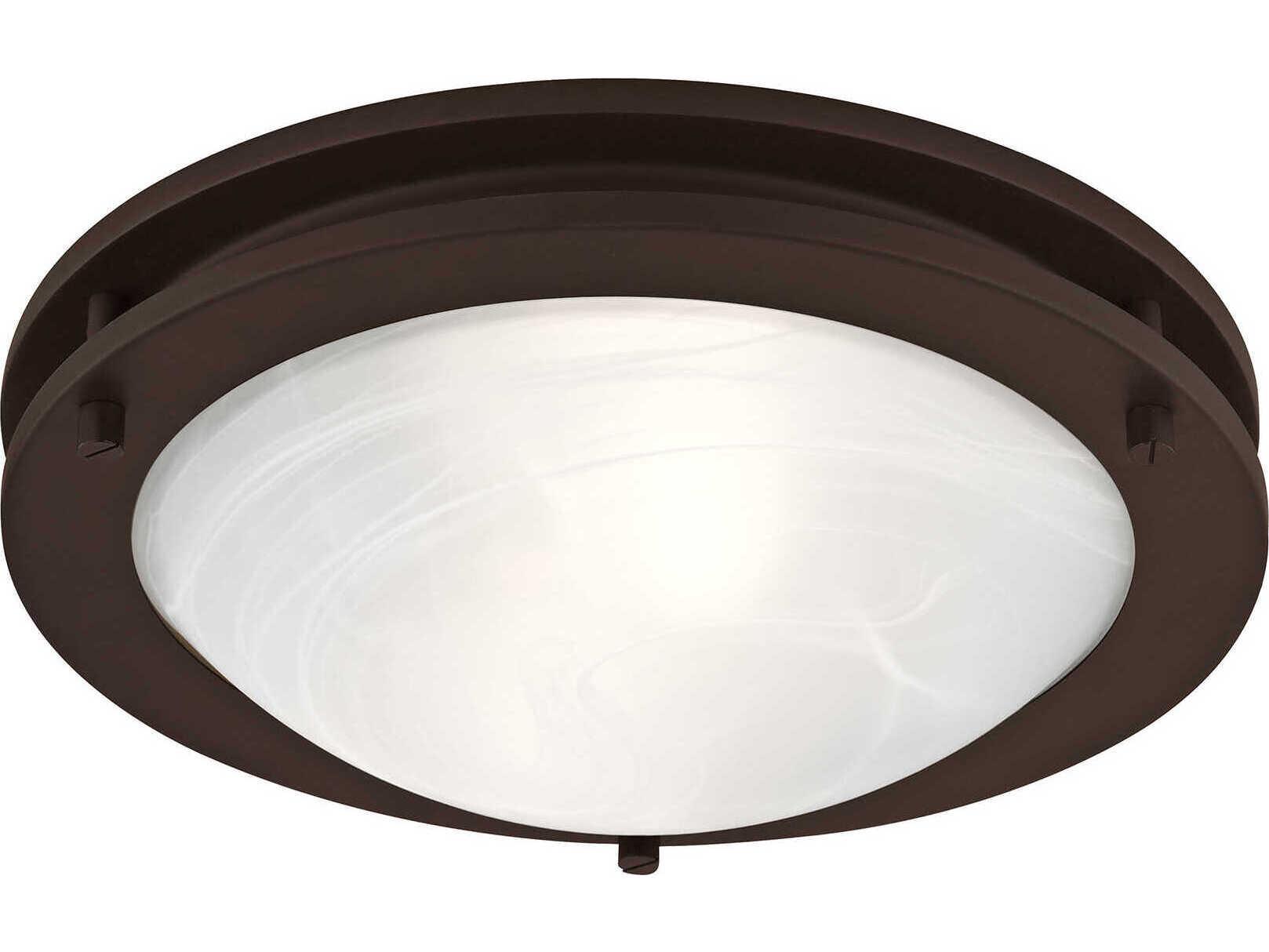 Livex Lighting Ariel 2-Light Bronze Glass Bowl Flush Mount