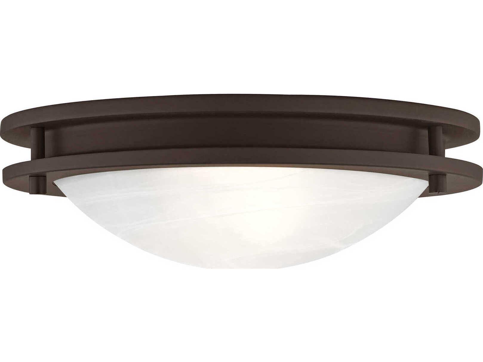 Livex Lighting Ariel 2-Light Bronze Glass Bowl Flush Mount