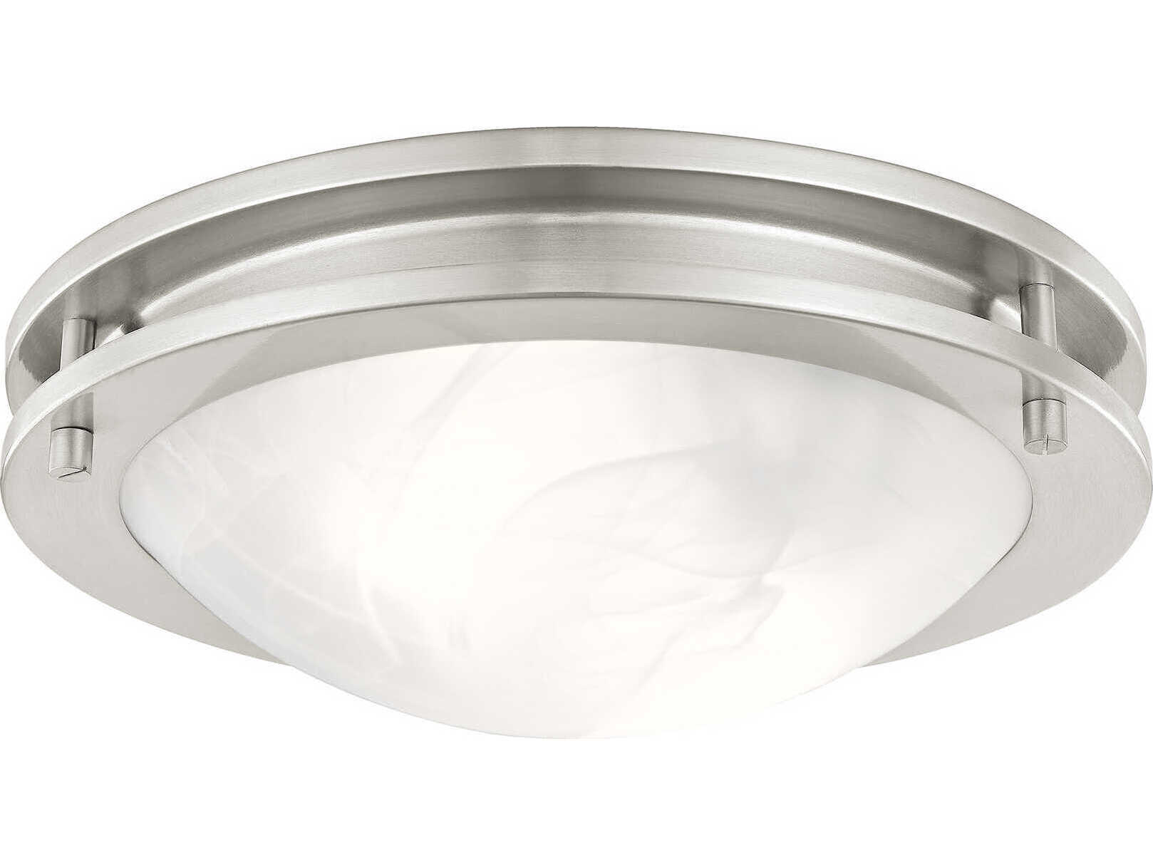 Livex Lighting Ariel 2-Light Brushed Nickel Glass Bowl Flush Mount
