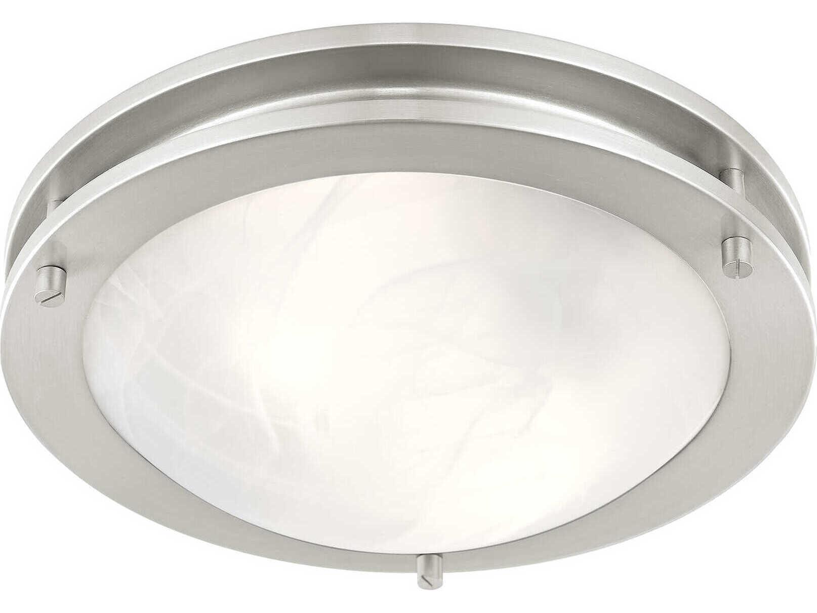 Livex Lighting Ariel 2-Light Brushed Nickel Glass Bowl Flush Mount