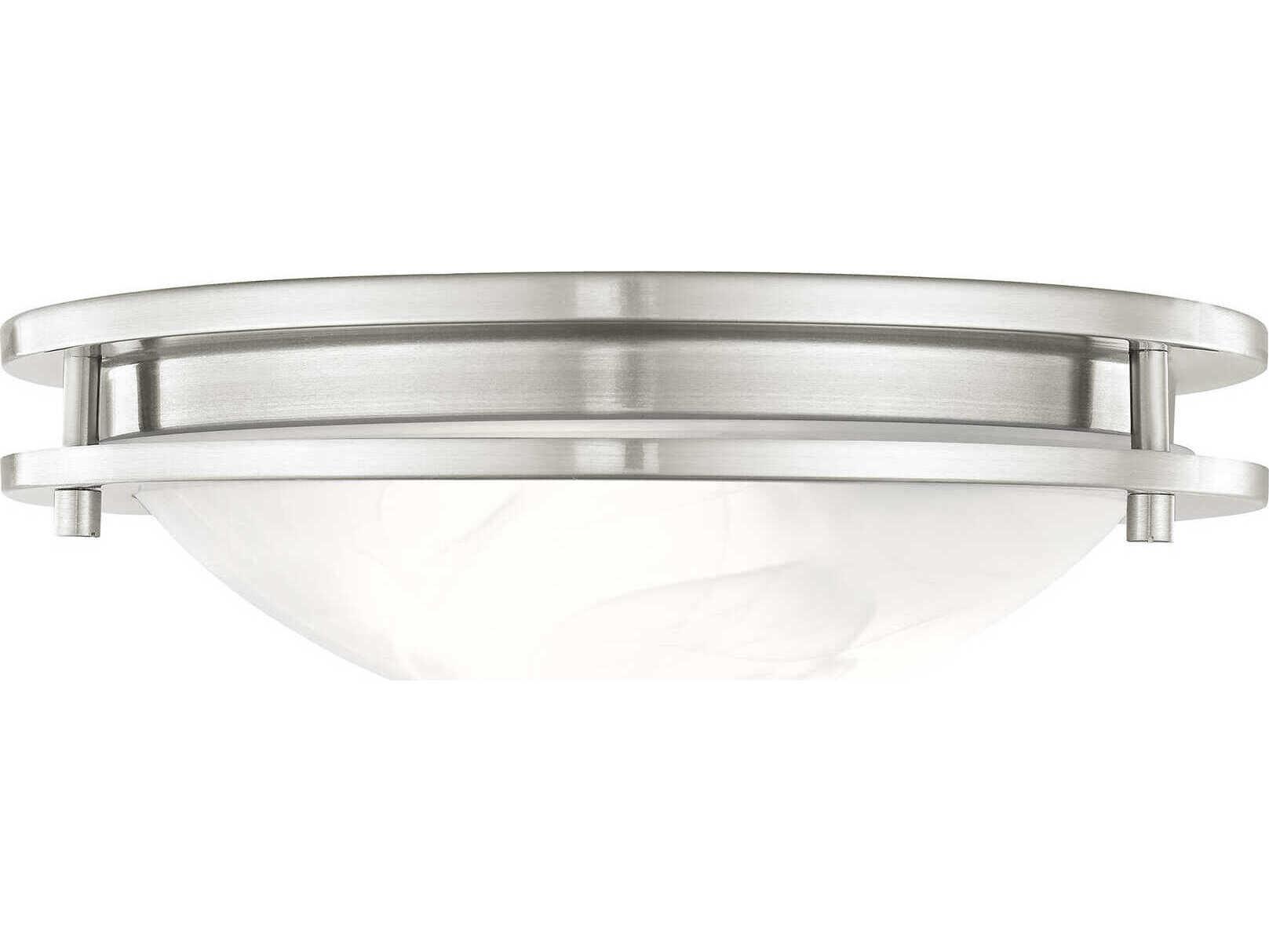 Livex Lighting Ariel 2-Light Brushed Nickel Glass Bowl Flush Mount