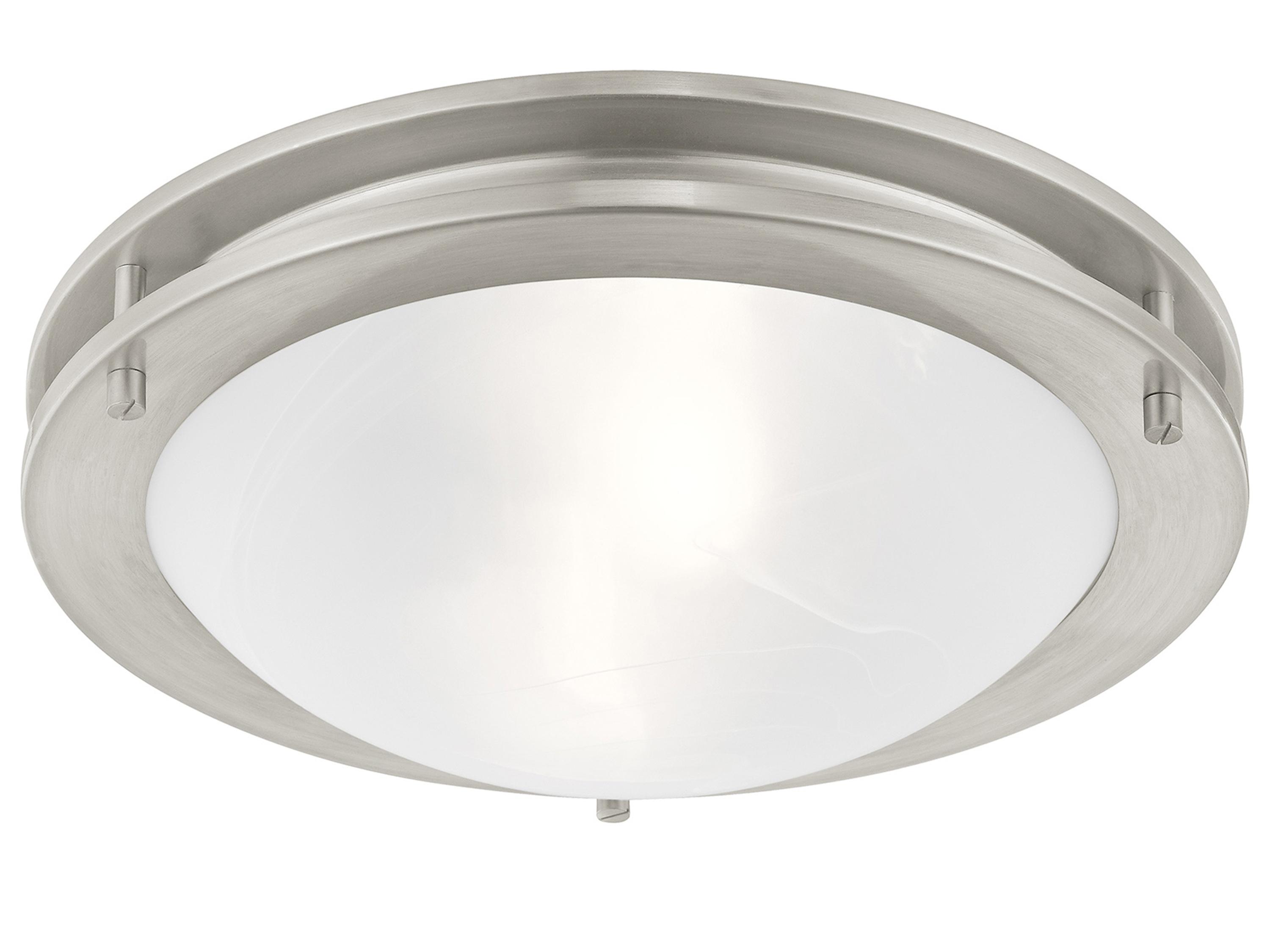 Livex Lighting Ariel 2-Light Brushed Nickel White Glass Bowl Flush Mount