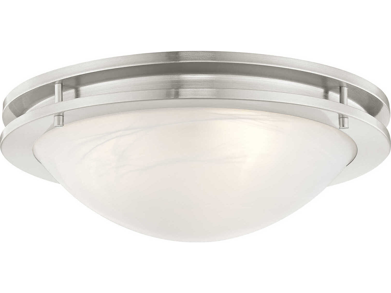 Livex Lighting Ariel 3-Light Brushed Nickel Glass Bowl Flush Mount