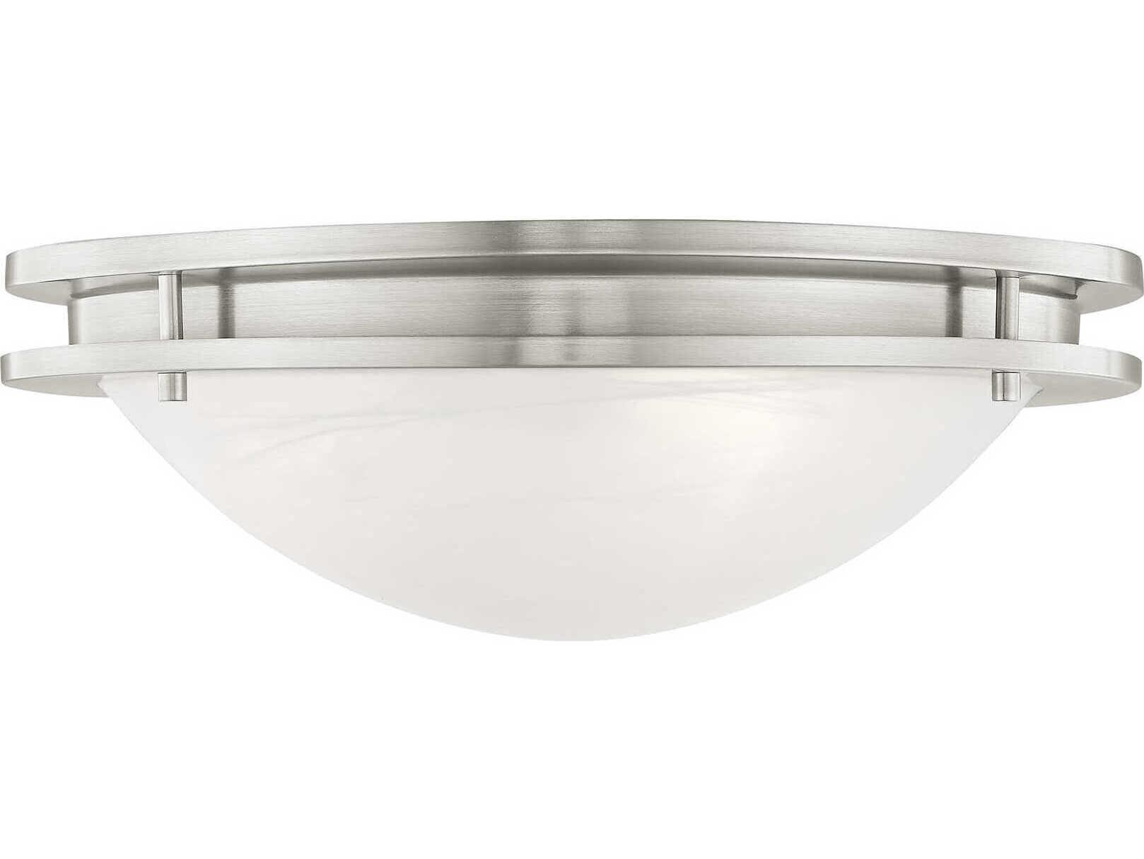 Livex Lighting Ariel 3-Light Brushed Nickel Glass Bowl Flush Mount